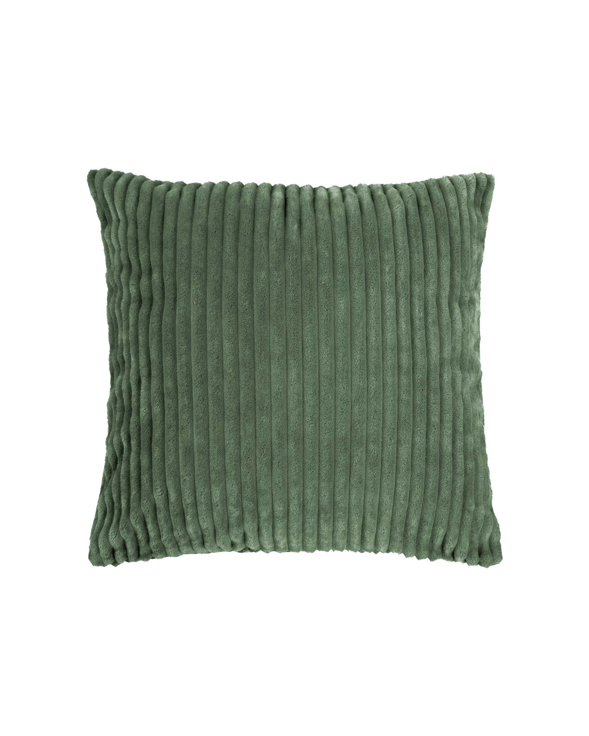 1 Bambury Channel Plush Velour Striped Square Cushion Juniper - Green, 1 of 3