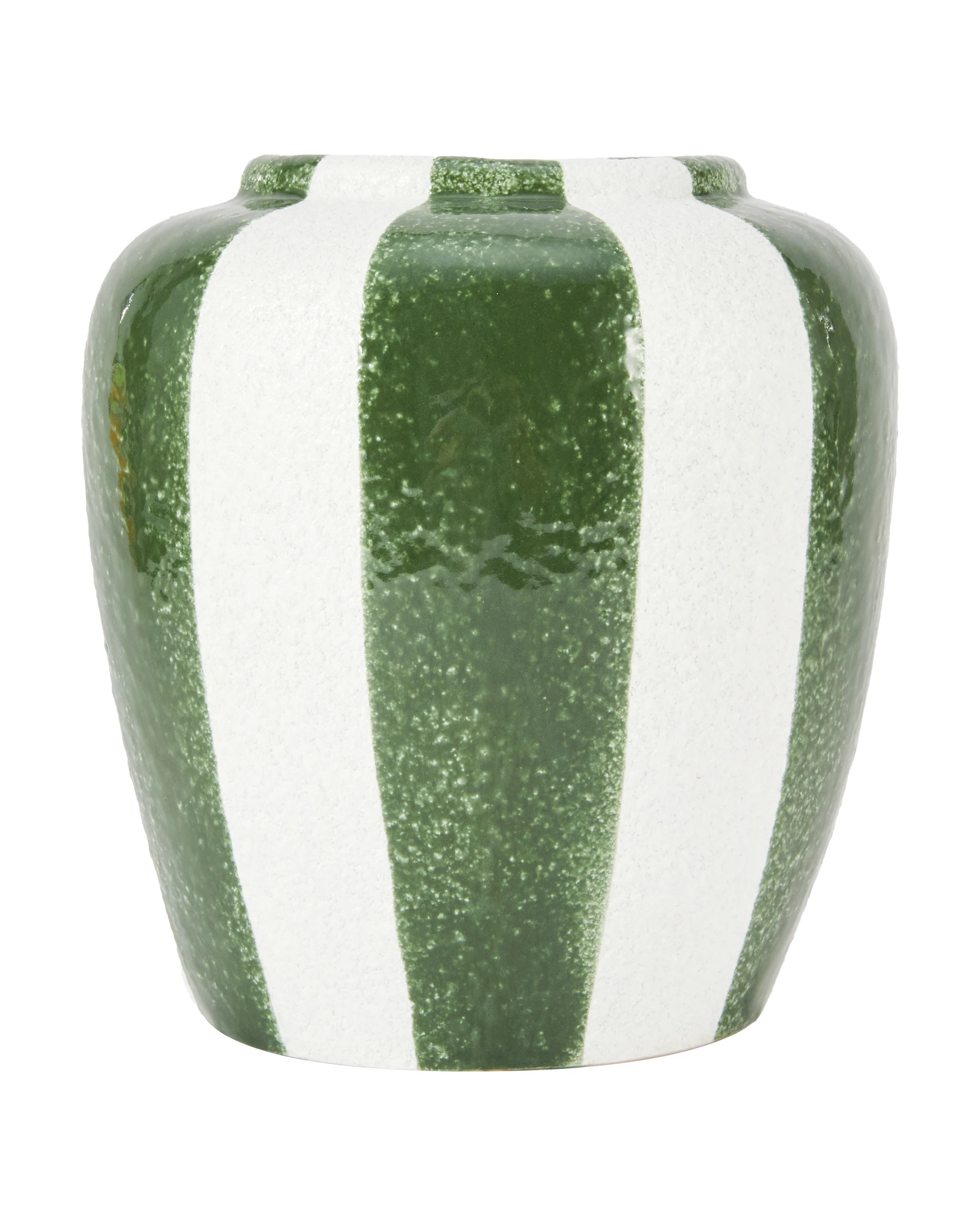 2 Green Wide Stripe Ceramic Vase, 2 of 5