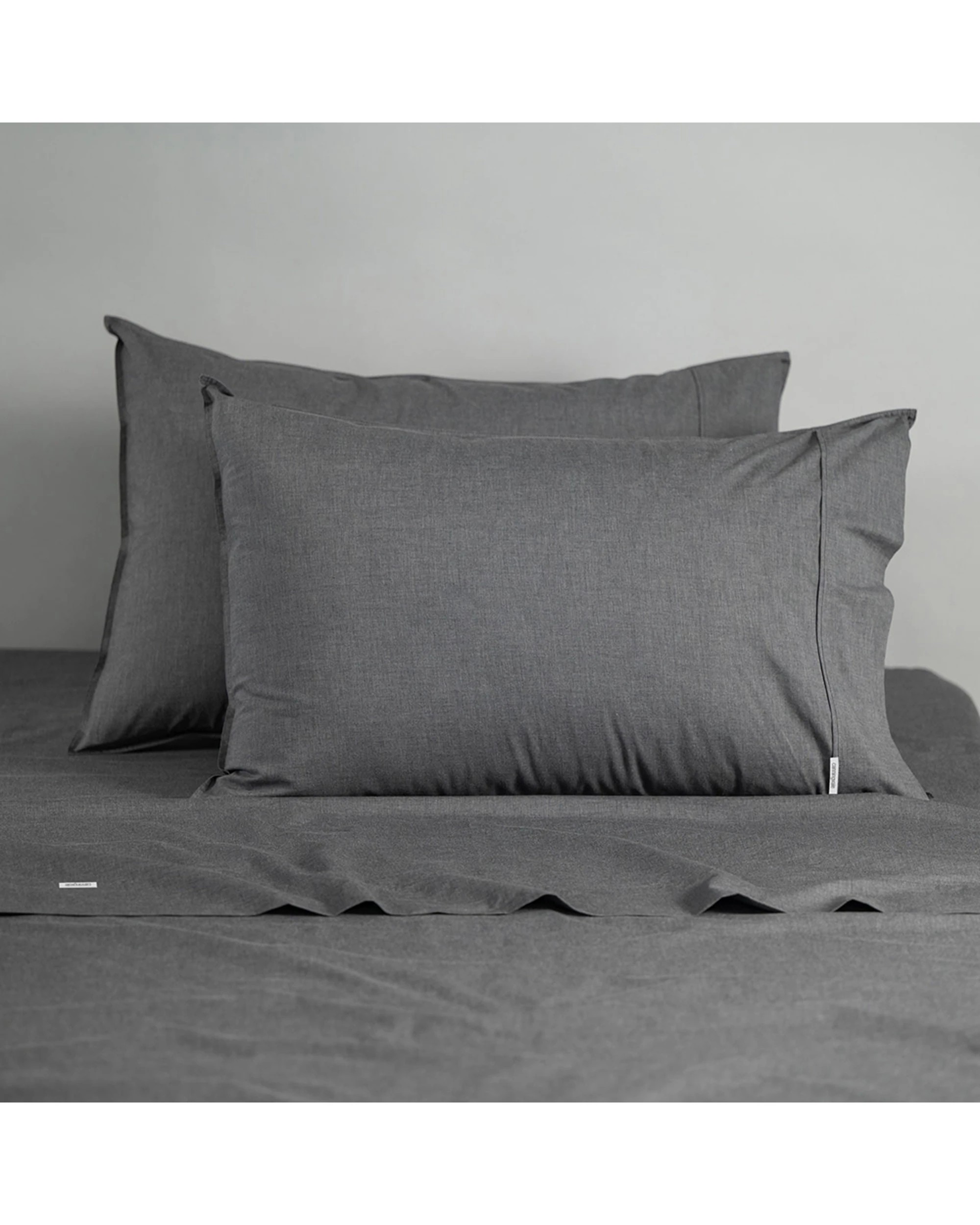 1 Canningvale Vintage Softwash Cotton Sheet Set - Queen Bed - Grey, 1 of 4