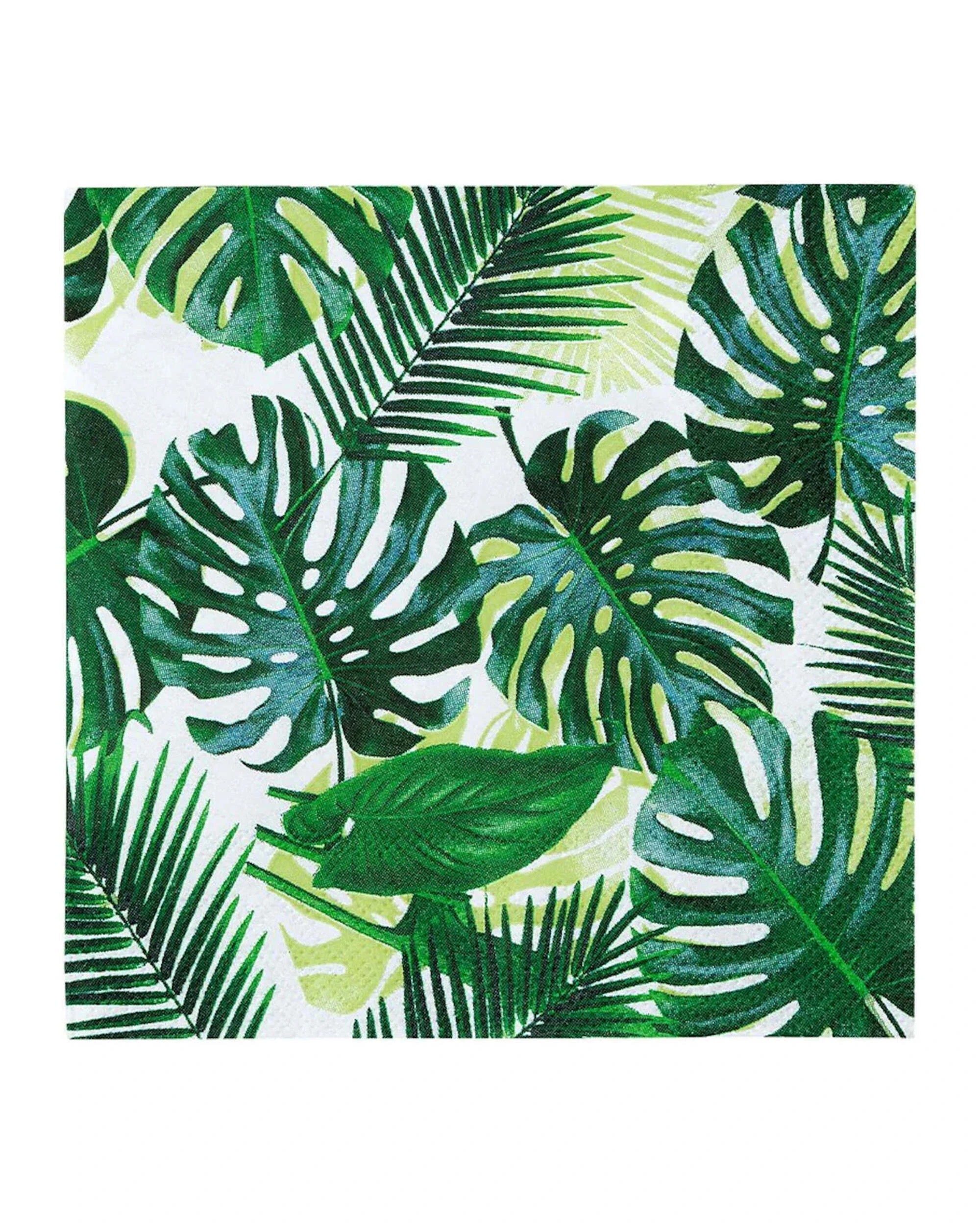 1 Talking Tables Talking Tables Tropical Fiesta Palm Leaf Small Napkins Serviettes Pack of 20 - Green, 1 of 3