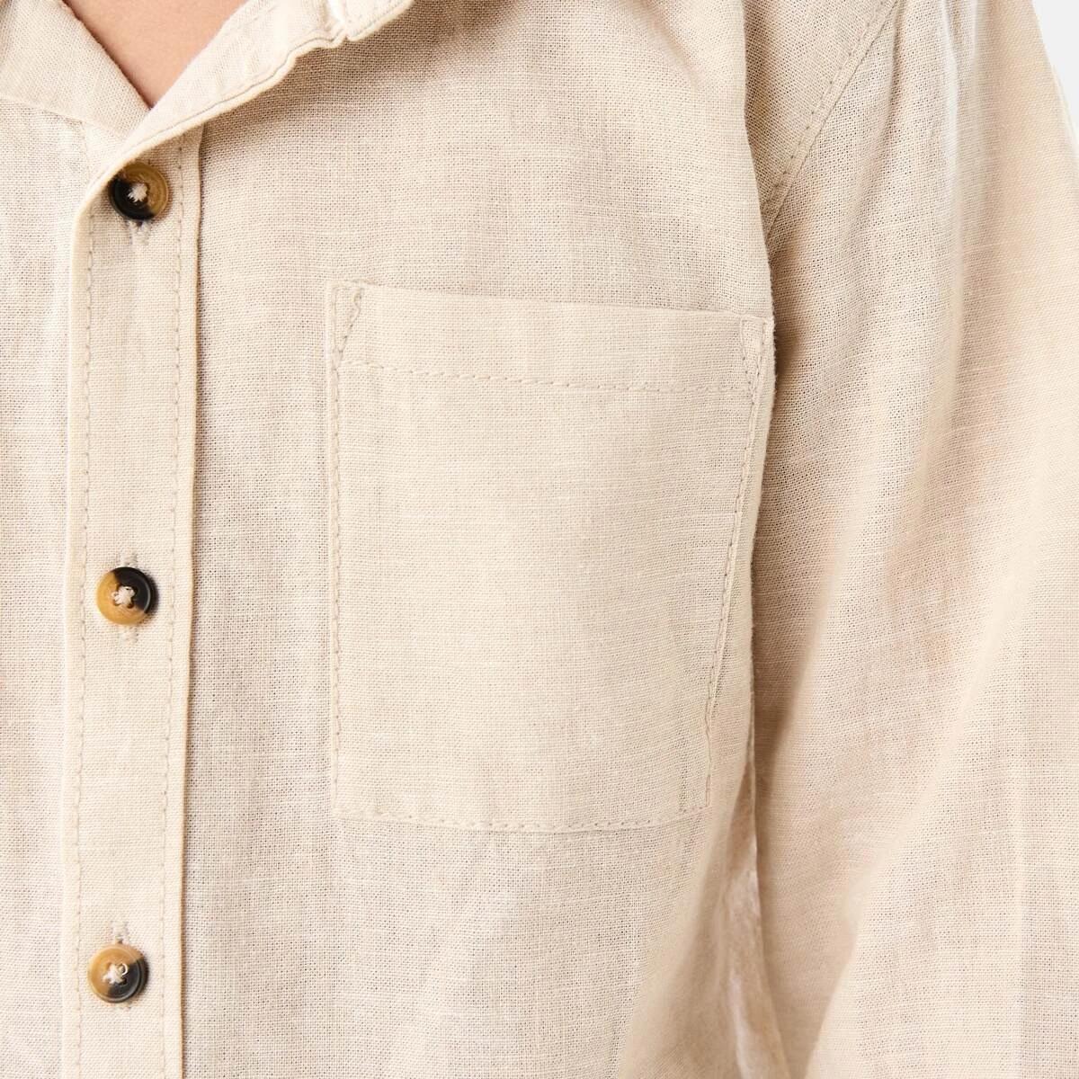 5 Long Sleeve Linen Shirt NATURAL LINEN, 5 of 8