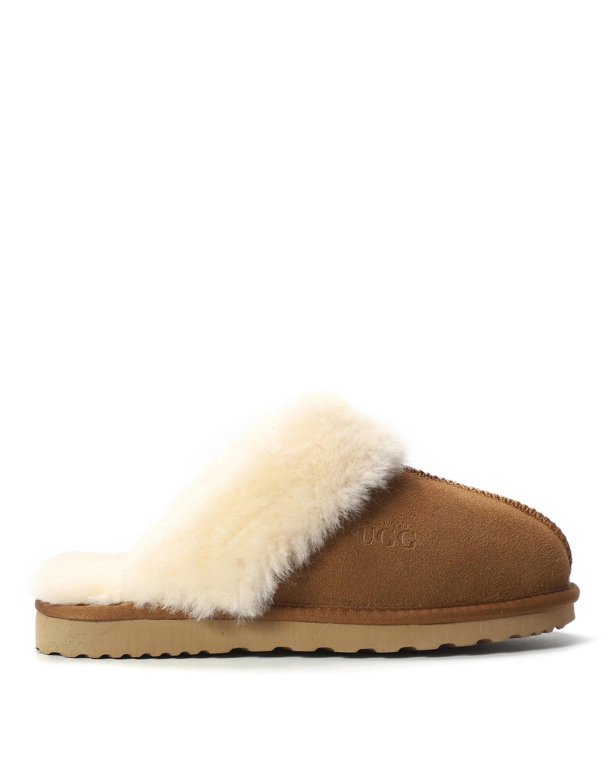 5 AUS WOOLI UGG Sheepskin Wool Sydney Slippers TAN, 5 of 6