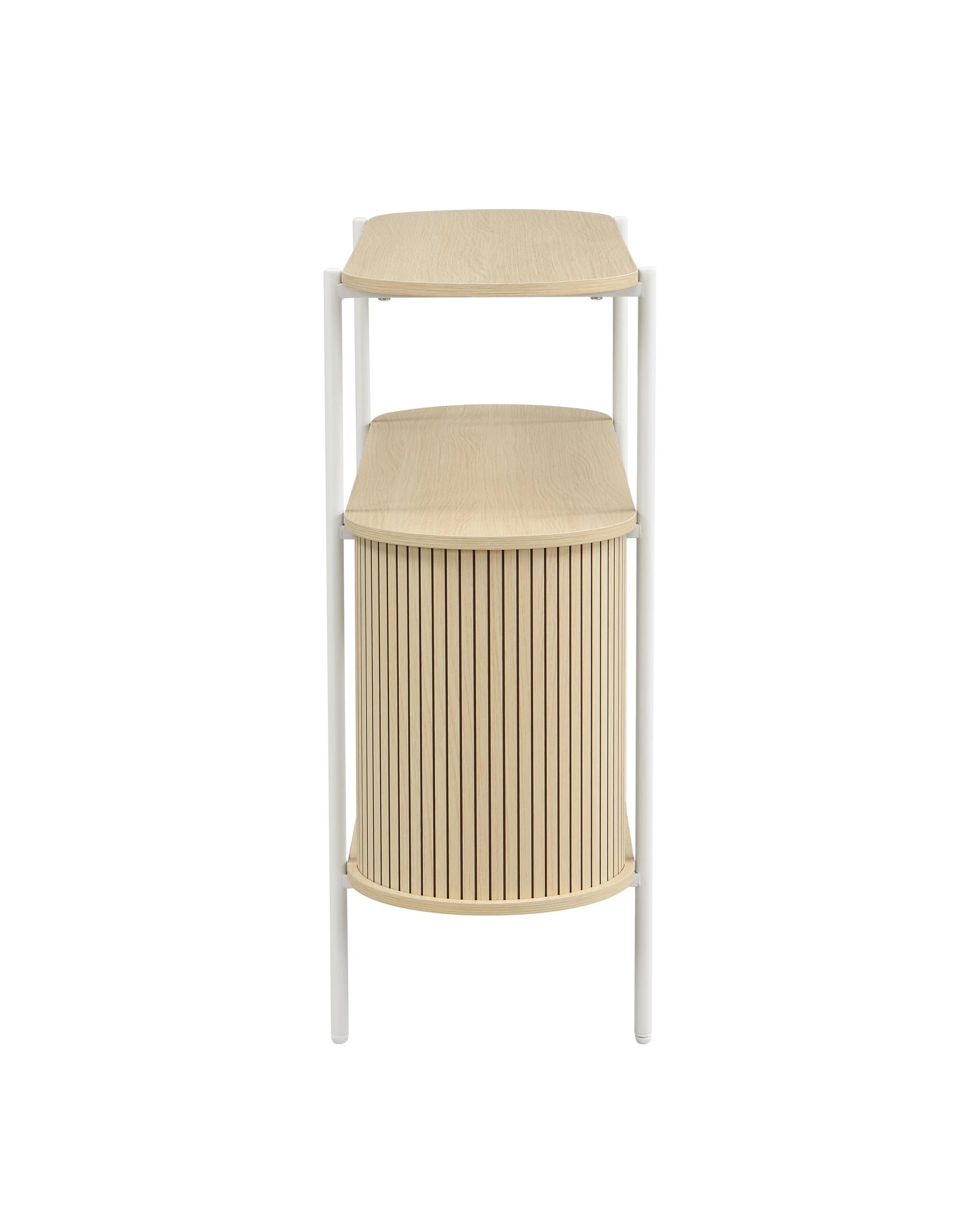 6 Kodu Console Storage 2 Tier Light Oak - White, 6 of 9