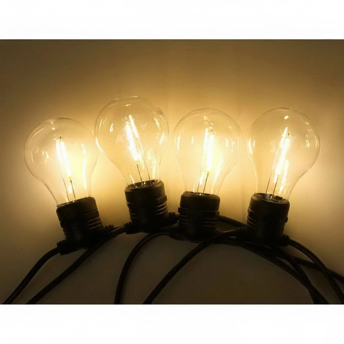 2 68m LED Festoon String Lights Outdoor Christmas Decorations Wedding Garden Party - Black, 2 of 4