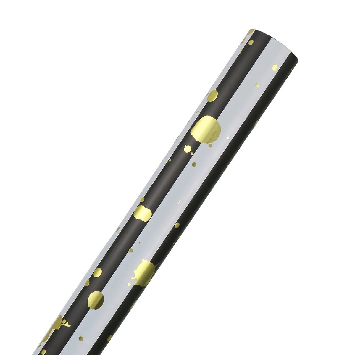 2 Hallmark Luxury Foil Gift Wrap Roll - Gold Splash & Stripes, 2 of 3