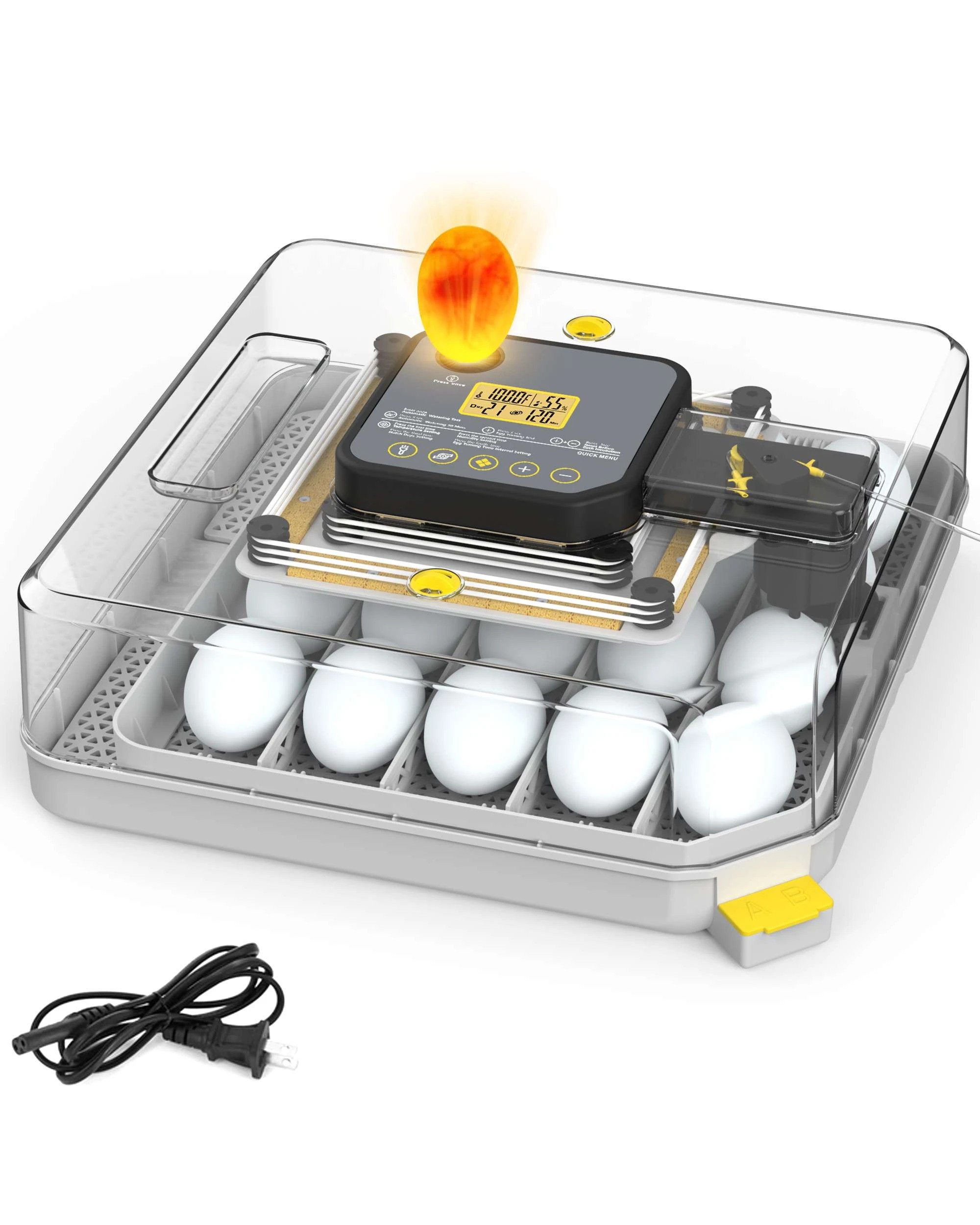 1 Advwin 48 Eggs Incubator Auto Turning Eggs LED Candle, 1 of 8