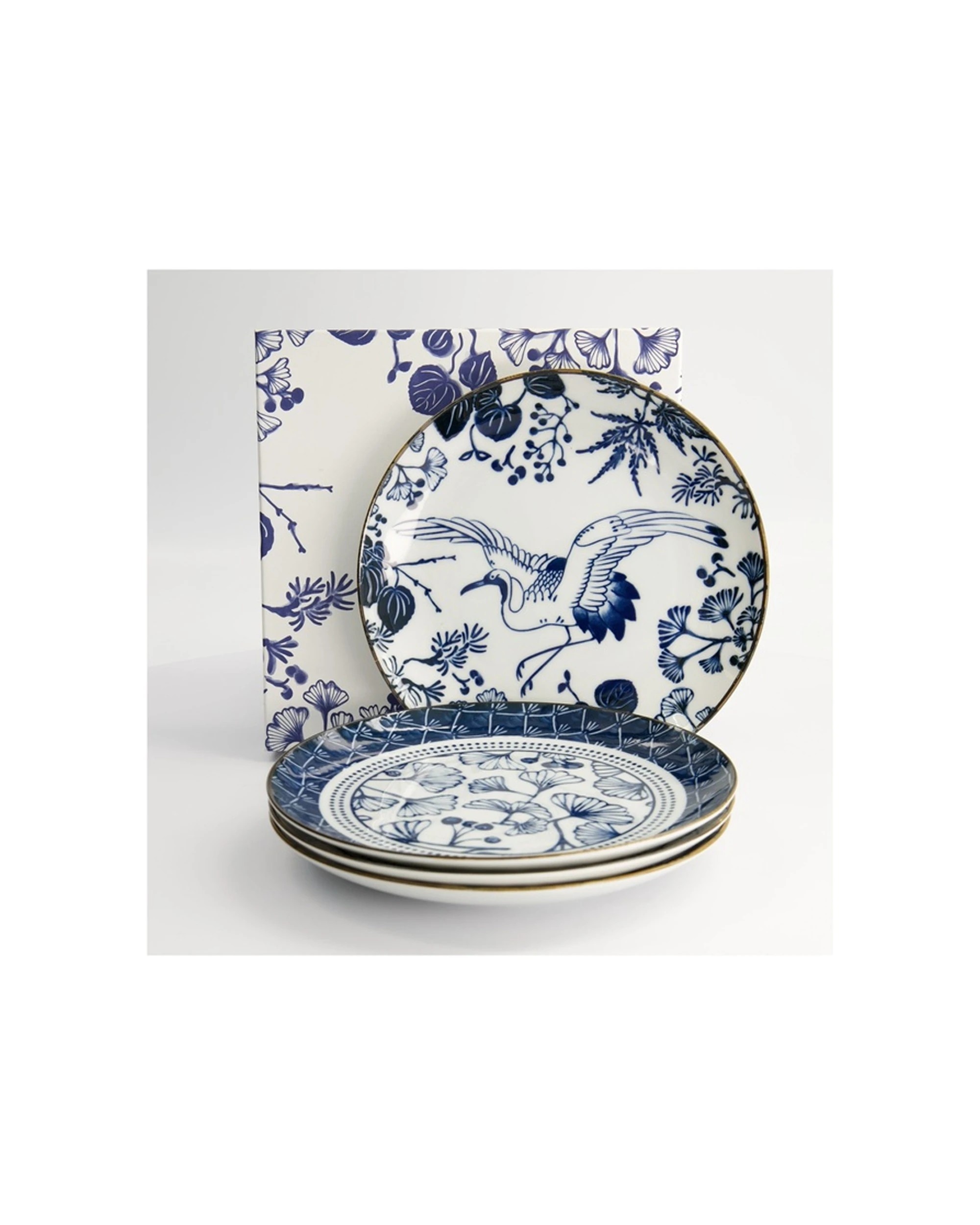 4 Tokyo Design 4pc Studio Flora Japonica Plate Set 20cm Mixed, 4 of 5