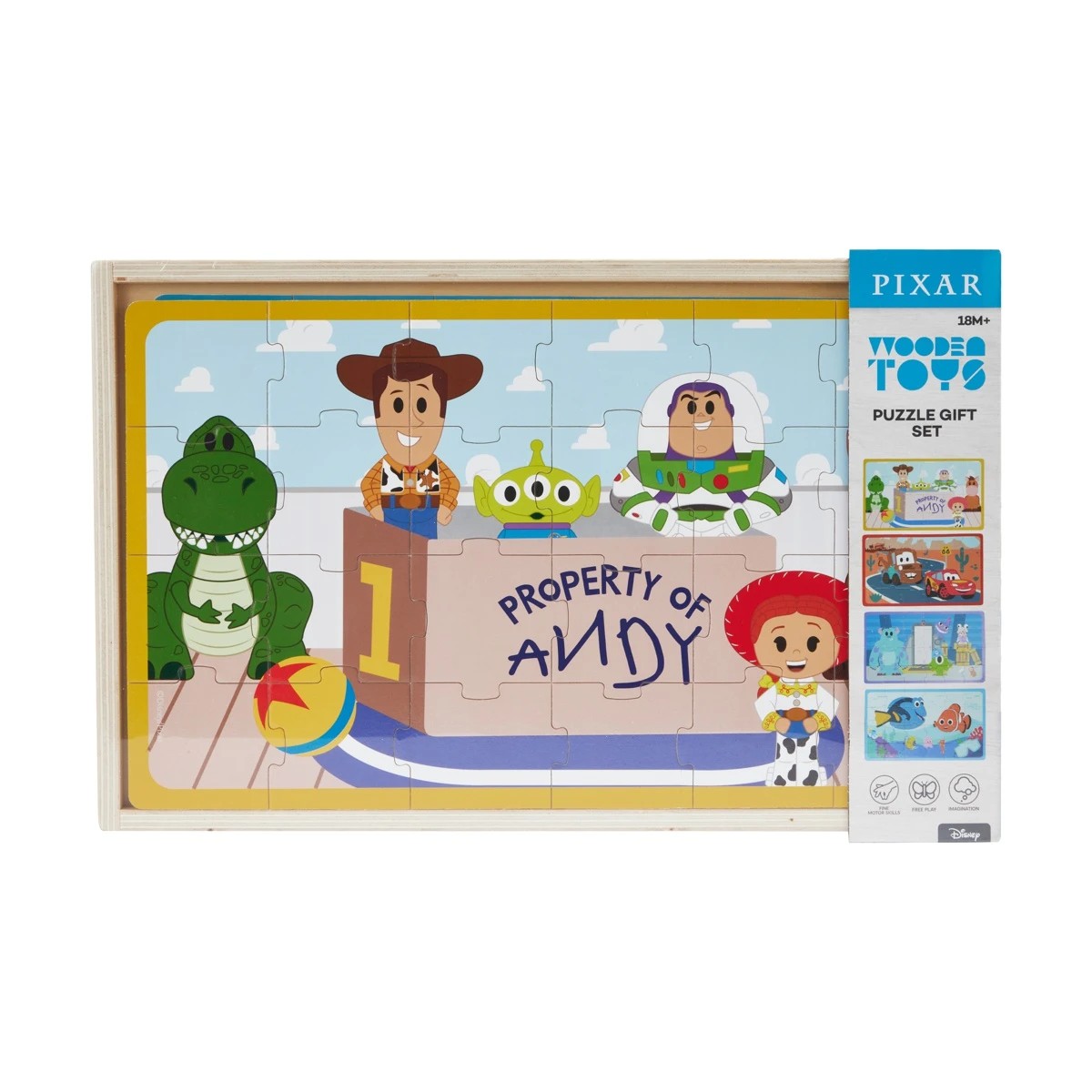 1 Disney Pixar Wooden Toys Puzzle Gift Set, 1 of 7