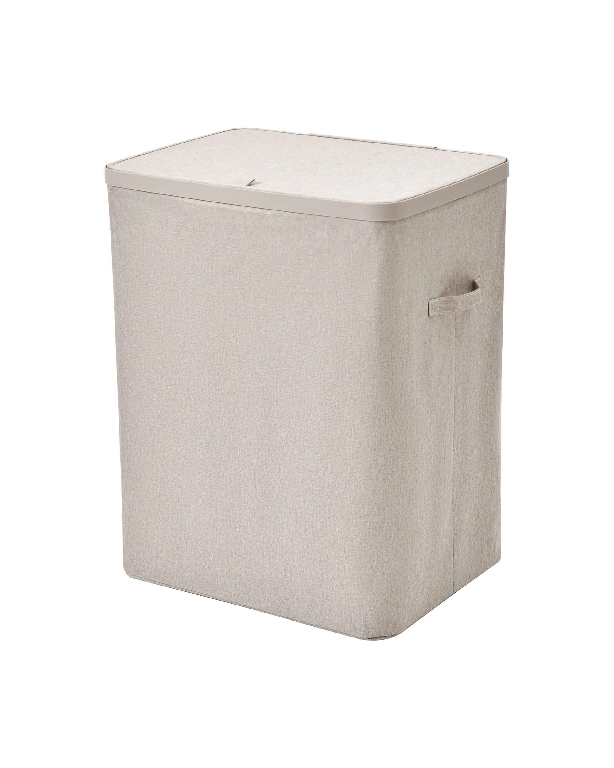 3 Sherwood Voyager 2-Section Laundry Hamper 100L Faux Linen 56x40x67cm - Natural, 3 of 8