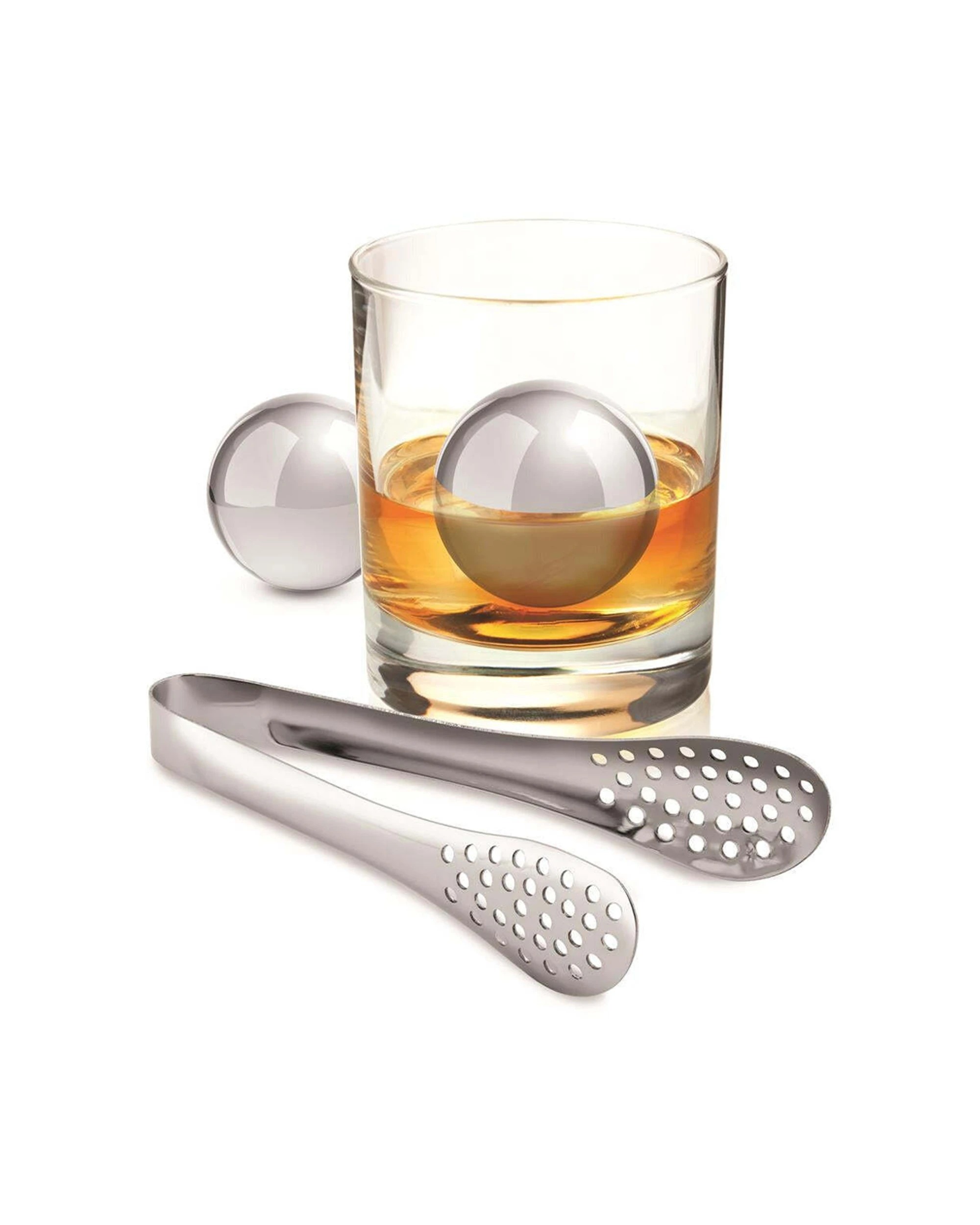 1 Avanti 2pc Stainless Steel Reusable Ice Balls Set Leakproof Portable - Silver, 1 of 1