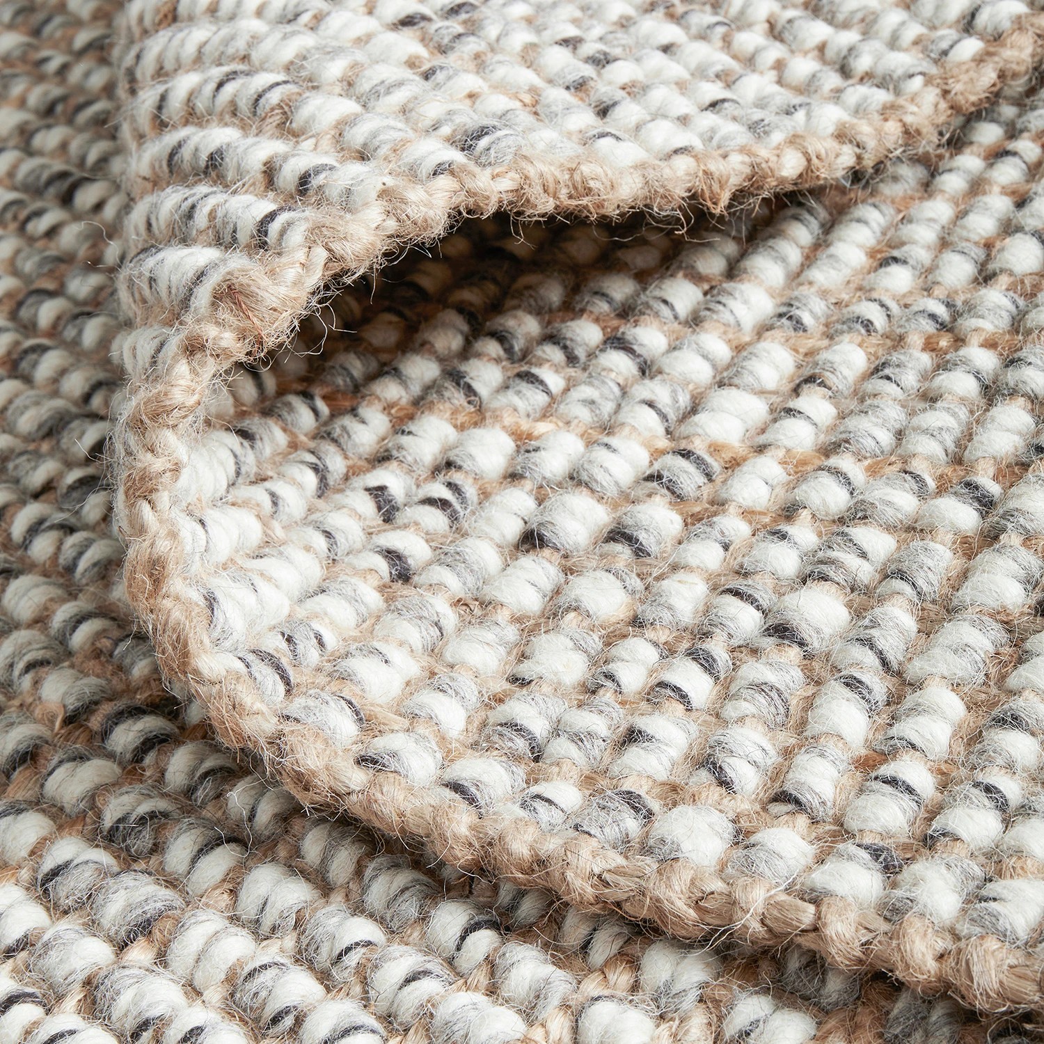 8 Common Ground Rugs Huxen 280x190cm - Large Hand Loomed Wool & Jute Floor Rug - Natural - Grey, 8 of 9
