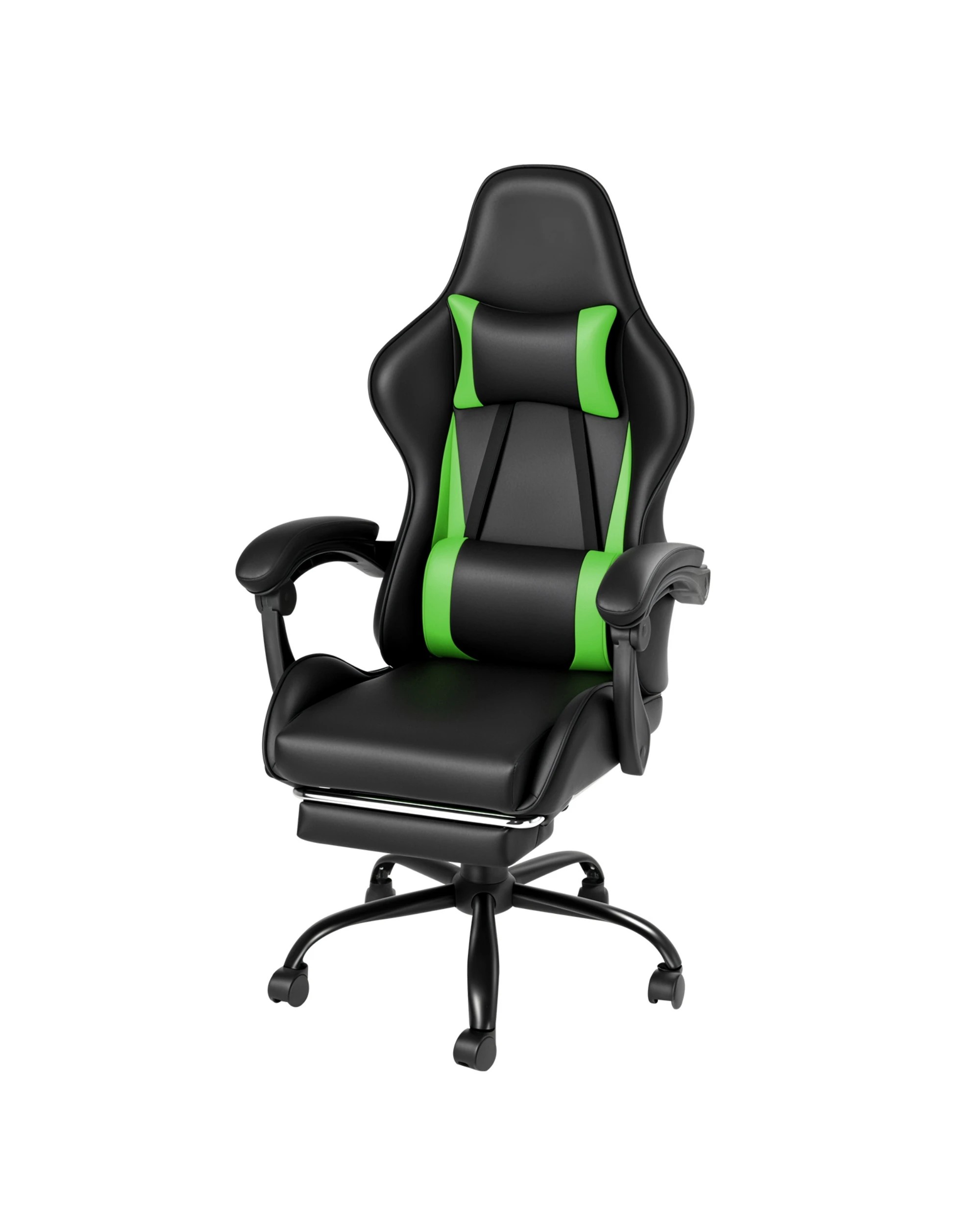 1 Advwin Gaming Chair with Lumbar Cushion - Green, 1 of 8