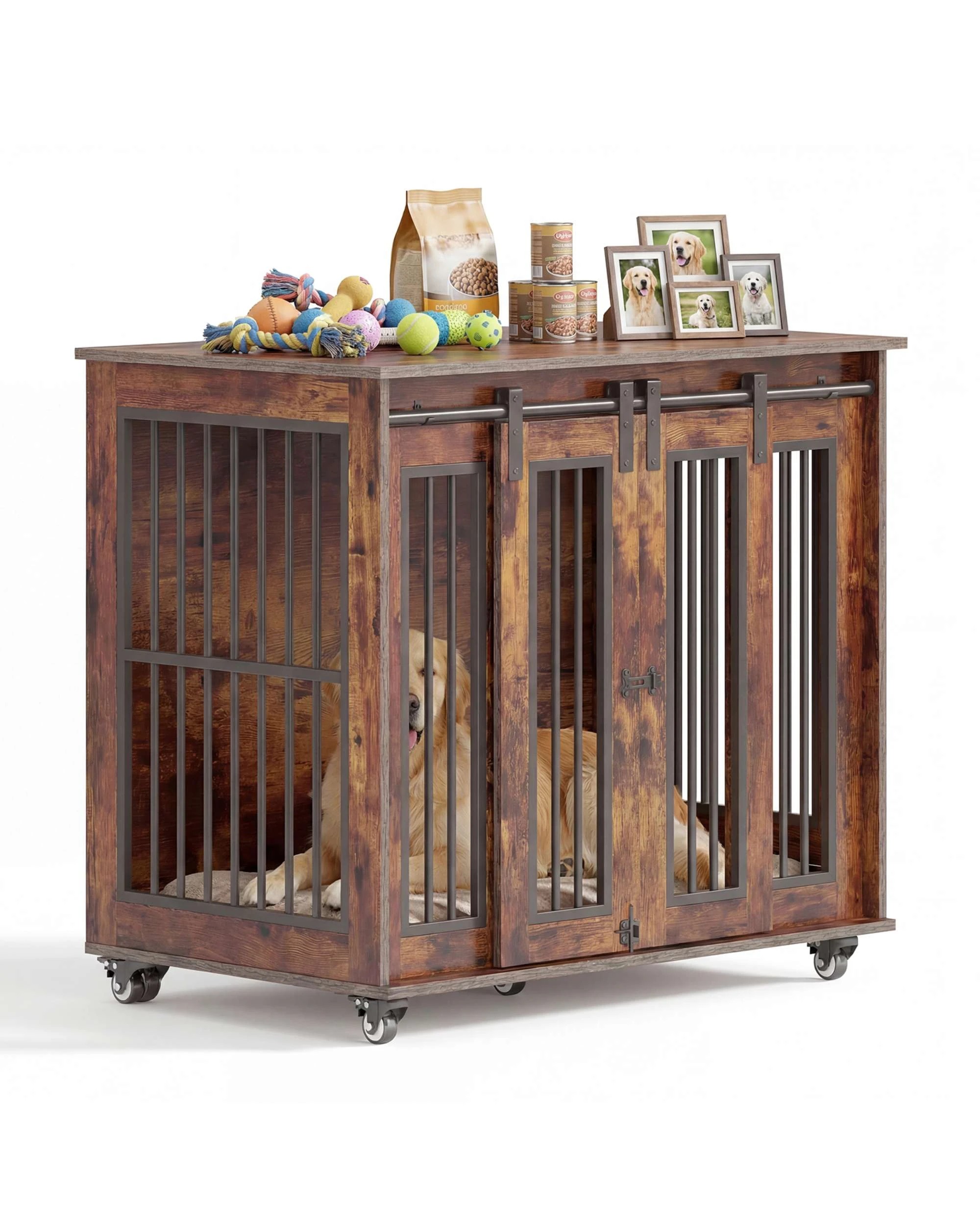 4 Advwin Dog Crate Furniture Heavy Duty Dog Cage Kennel, 4 of 8