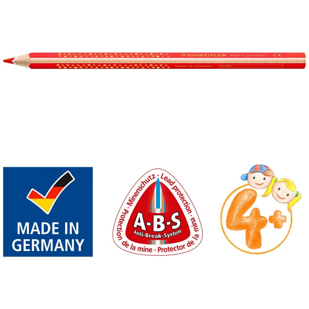 3 Staedtler Noris Jumbo Tri Colour Pencils 12 Pack, 3 of 4