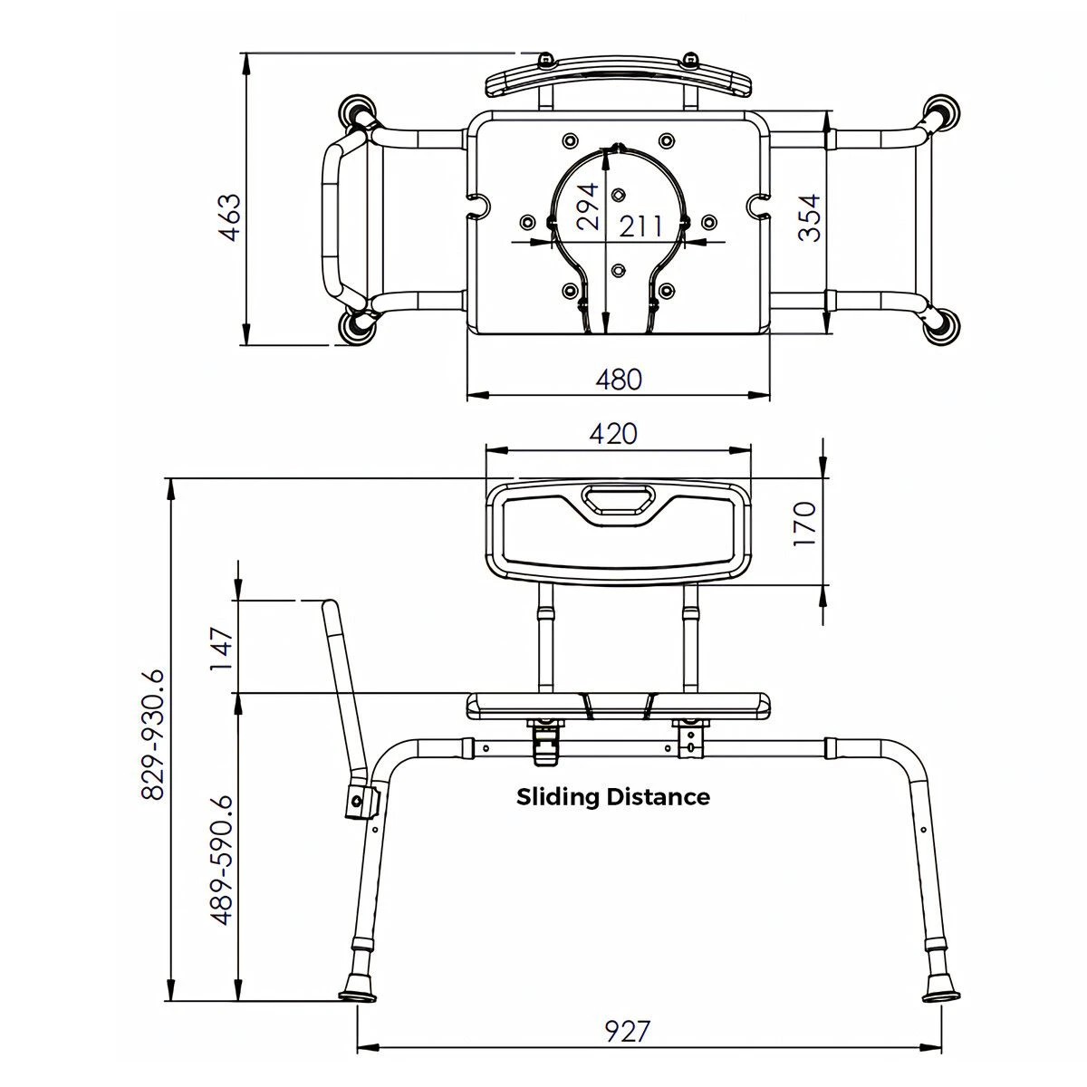 4 LUXSUITE Adjustable Sliding Shower Chair Seat, 4 of 4