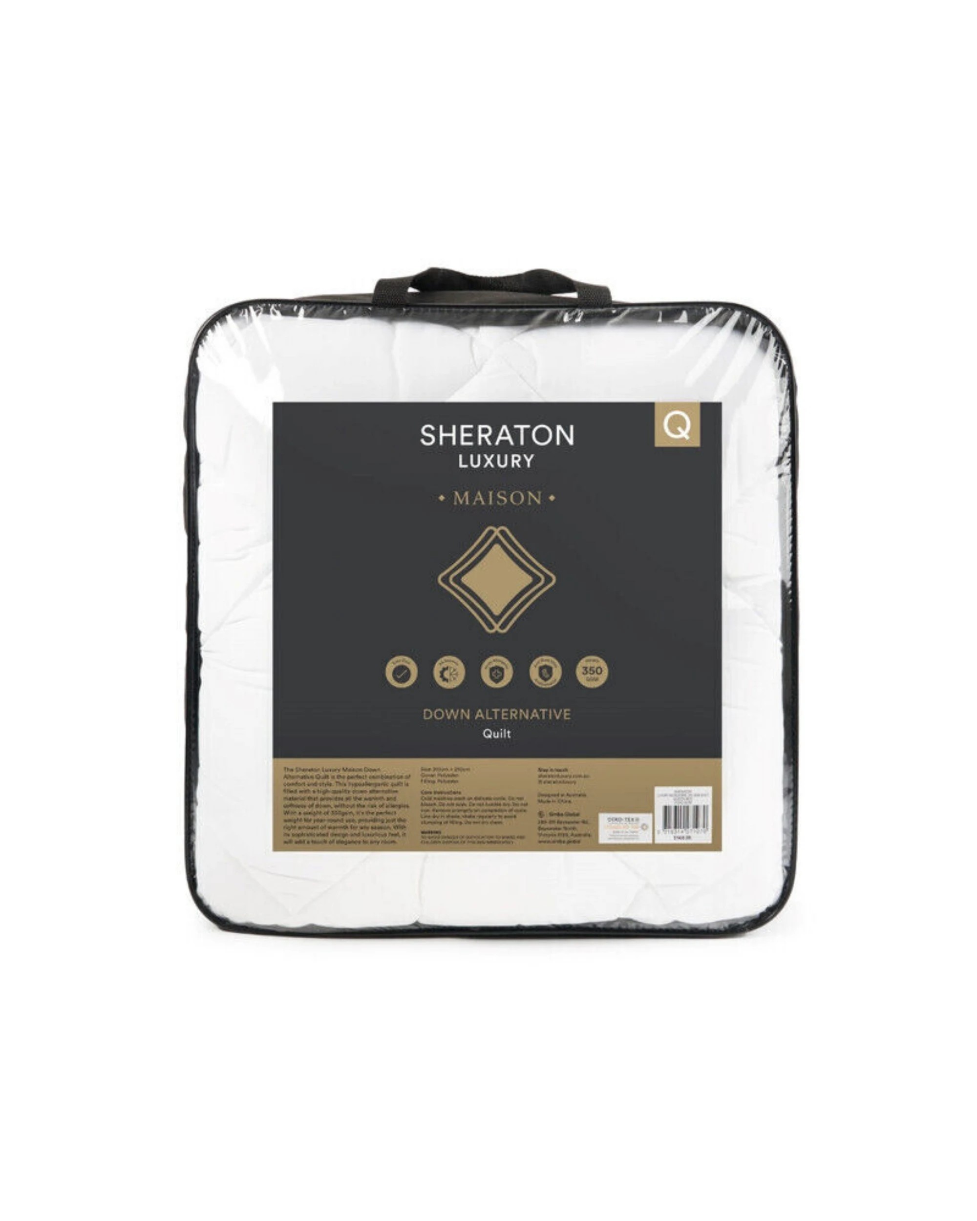 1 Sheraton Luxury Synthetic Quilt 350GSM - King Bed - White, 1 of 2