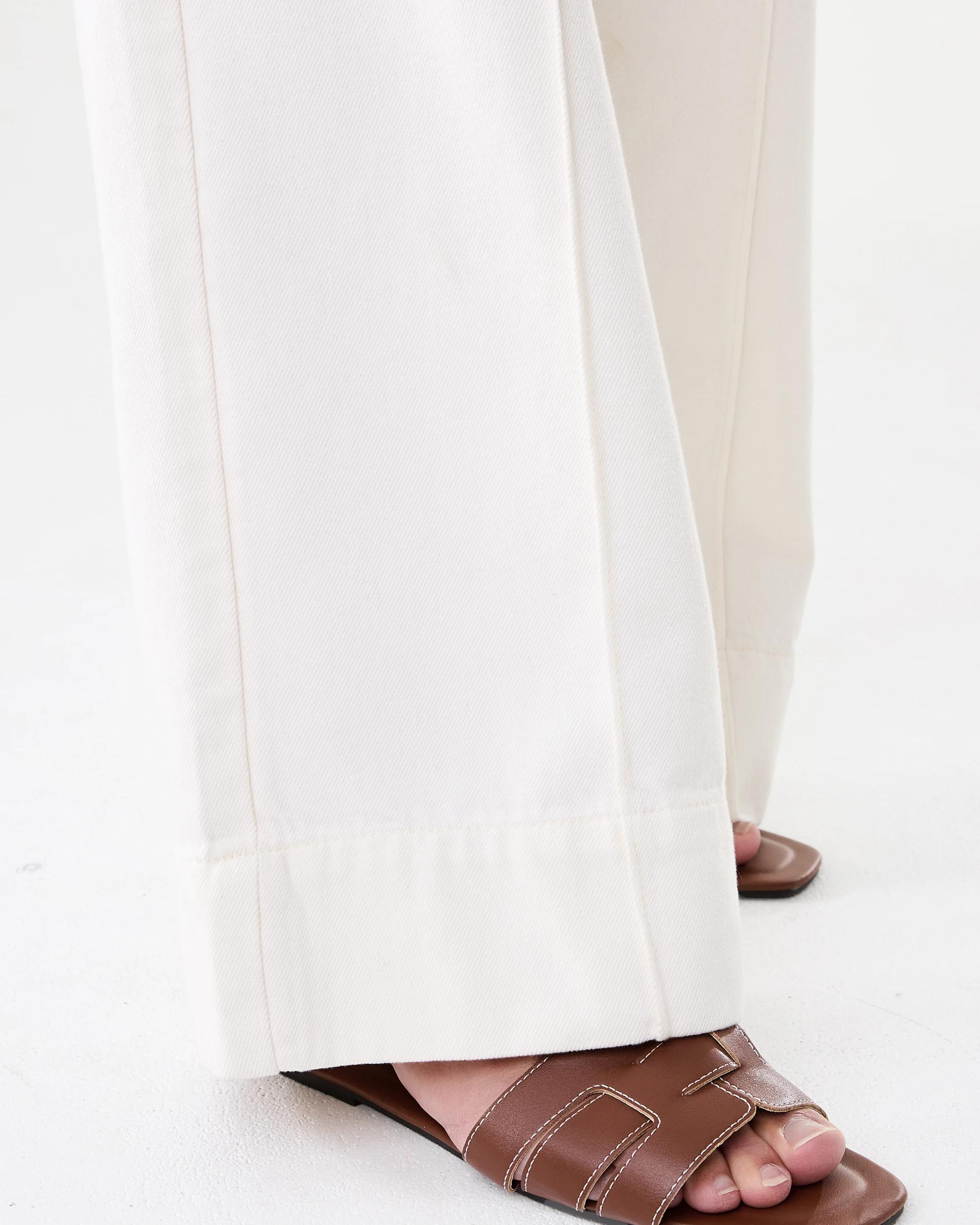 7 Belted Wide Leg Jeans Ecru, 7 of 10