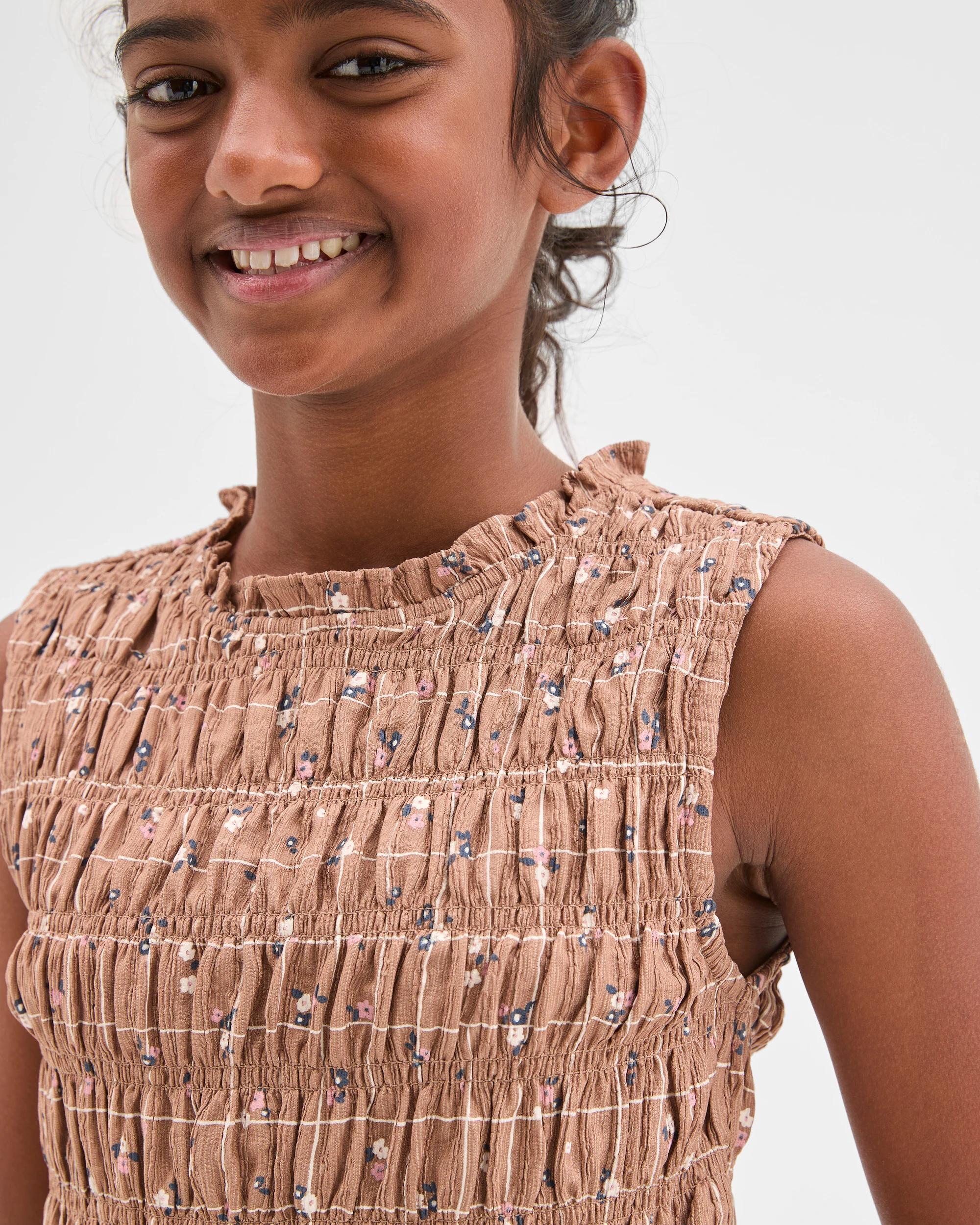 4 Target Kids Textured Knit Tank Top CHECK BROWN, 4 of 7