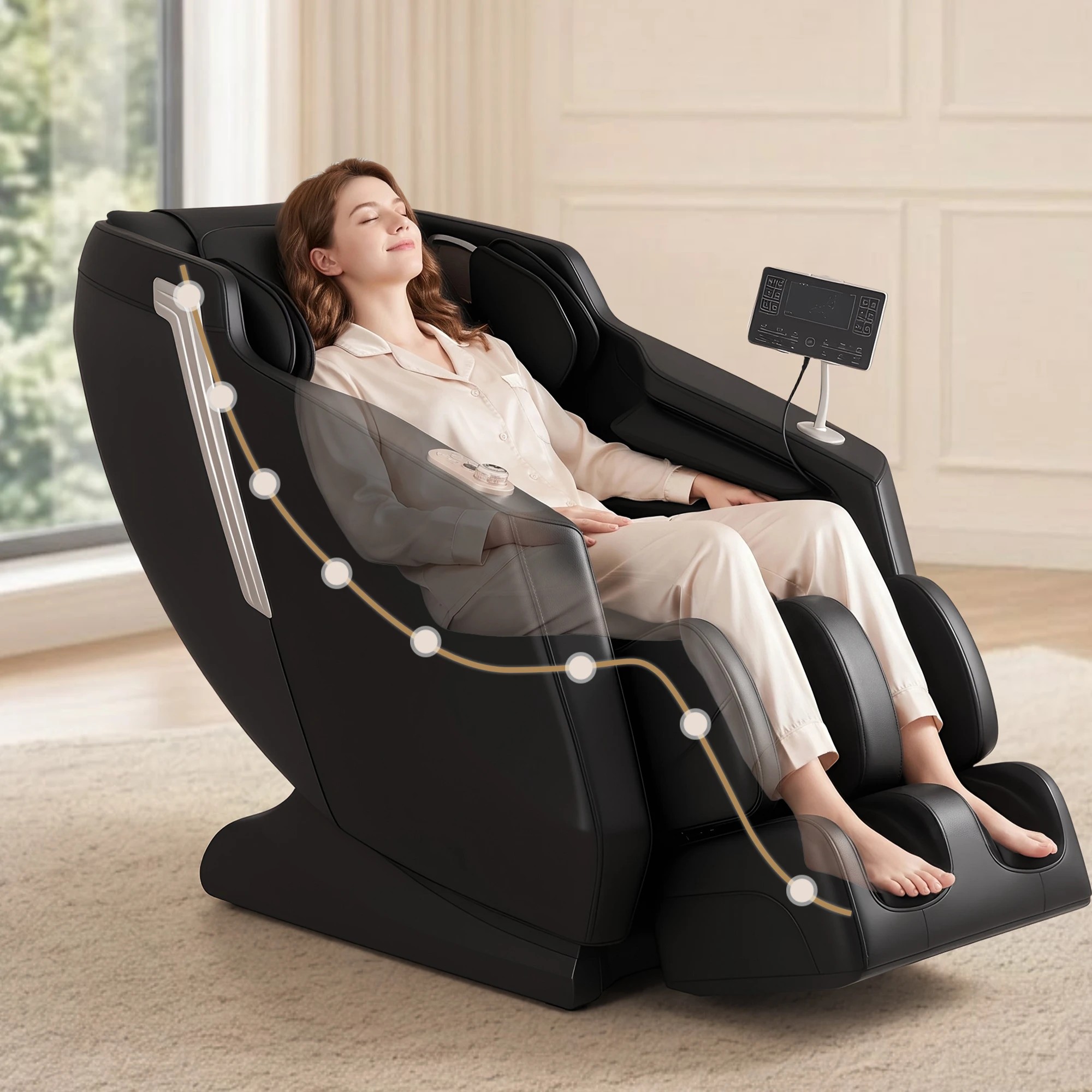 6 Livemor Flex Massage Chair Full Body 2026 Zero Gravity Recliner with Heat 24 Airbags Voice Control - Black, 6 of 10