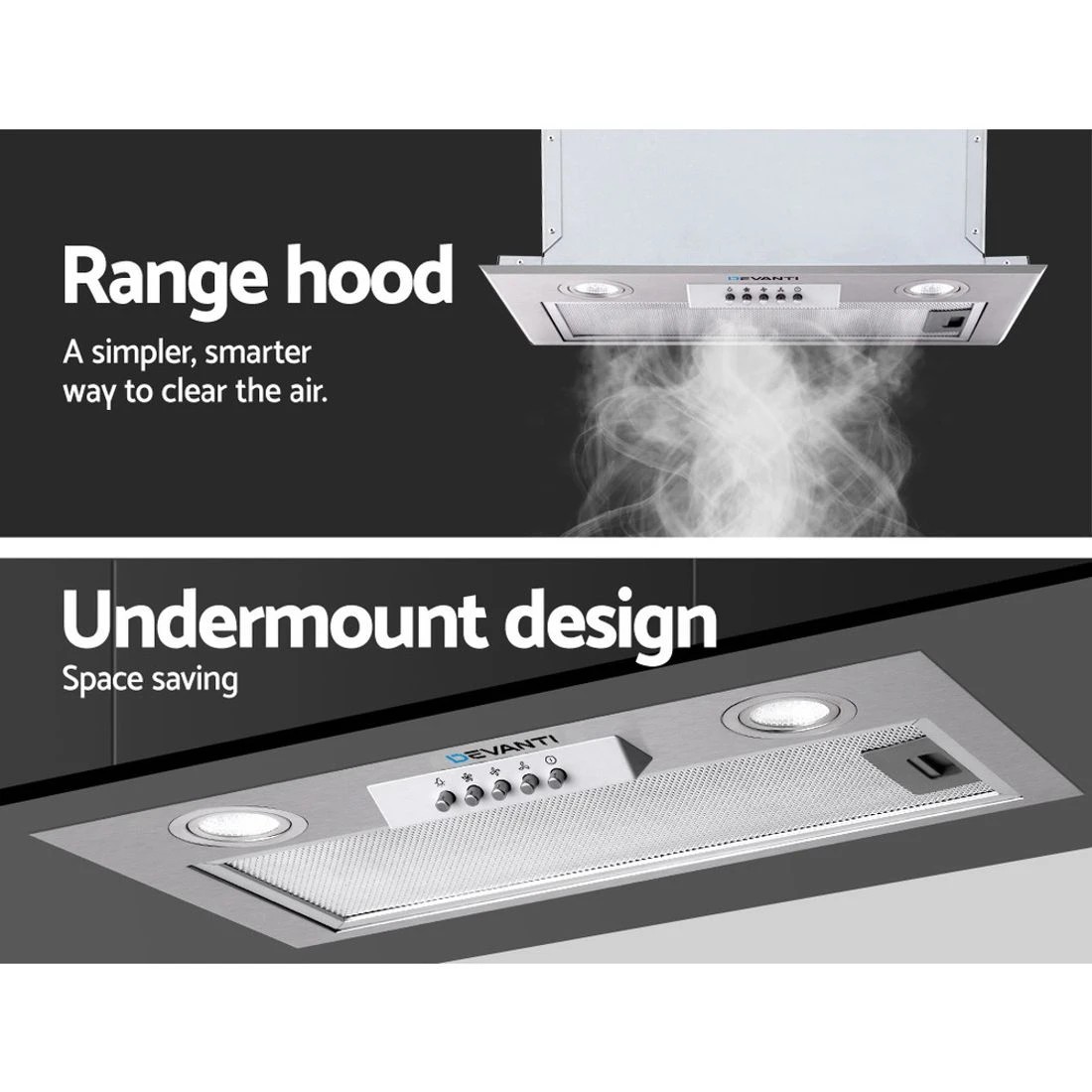 3 Devanti 520mm Range Hood 52cm Rangehood Stainless - Silver, 3 of 6