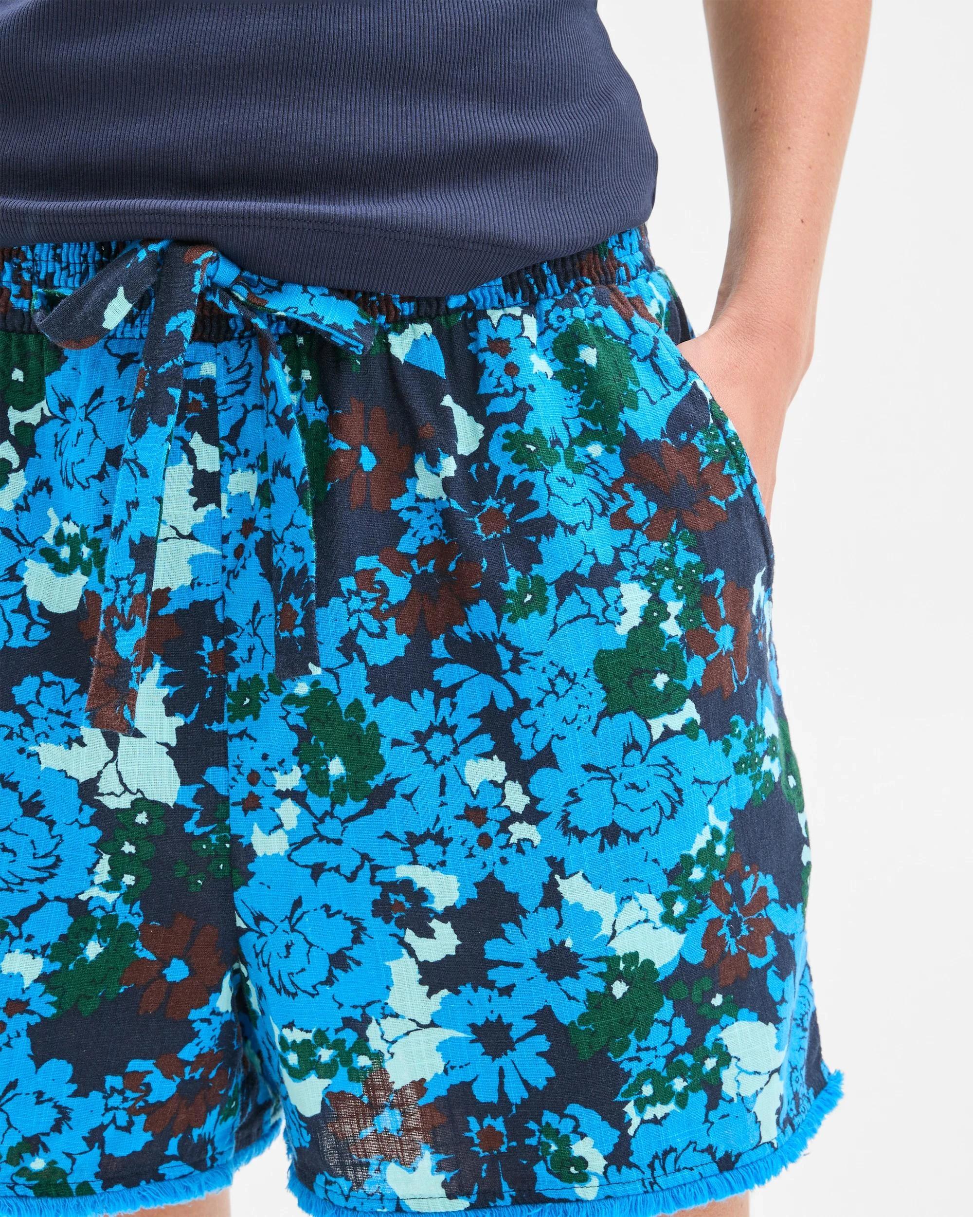 4 Target Woman Resort Shirred Waist Shorts BLUE PRINT, 4 of 5