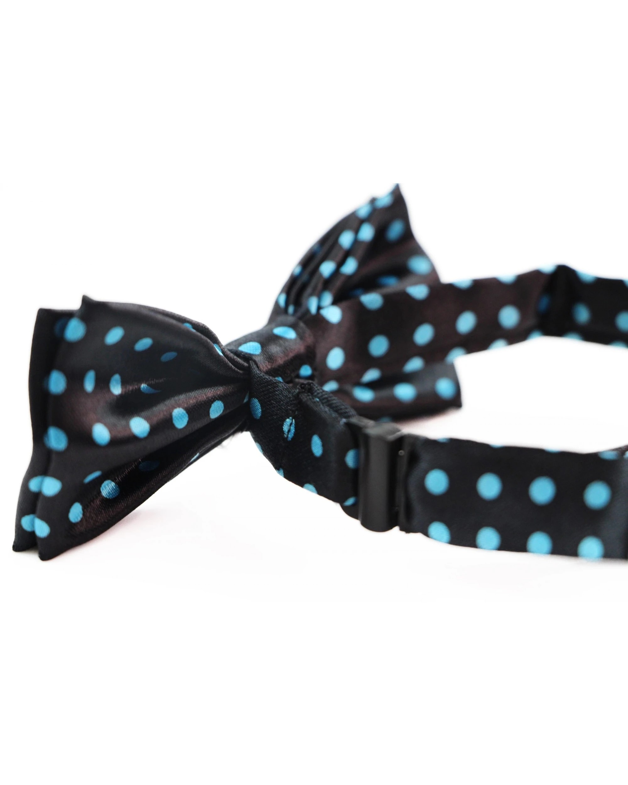 2 Zasel Boys Black With Sky Blue Small Polka Dot Patterned Bow Tie - Multi, 2 of 4