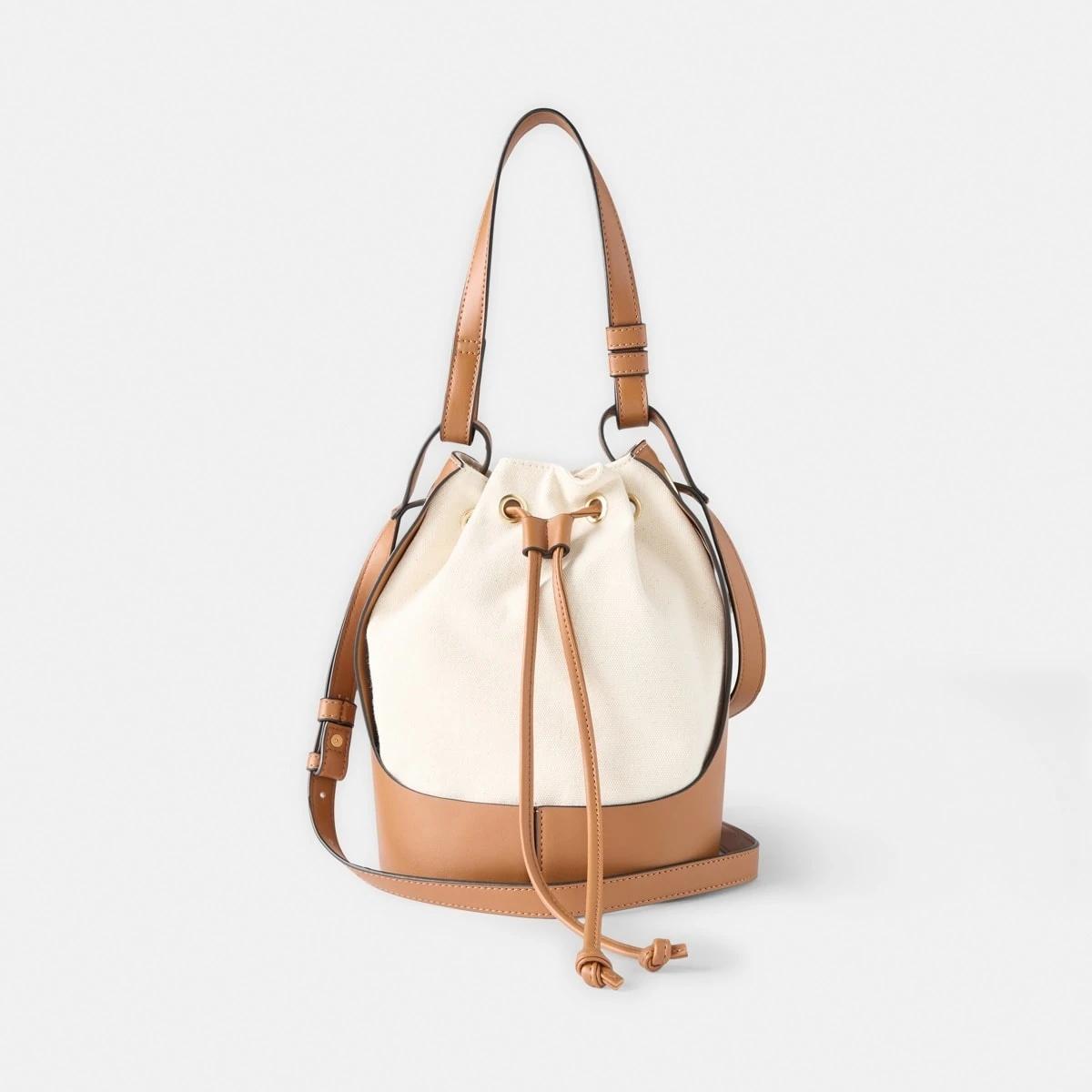 1 Canvas Bucket Bag Natural, 1 of 10