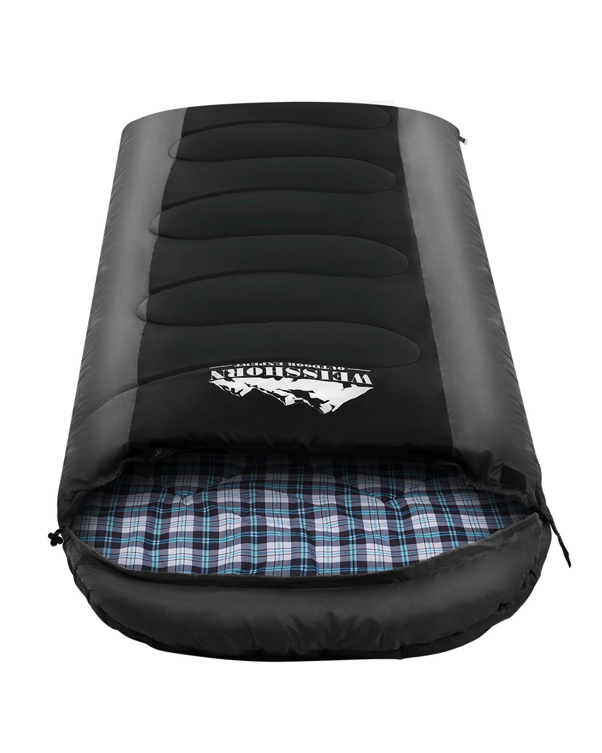 1 Weisshorn Sleeping Bag Single Thermal Camping Hiking Tent 20℃ - Black, 1 of 7