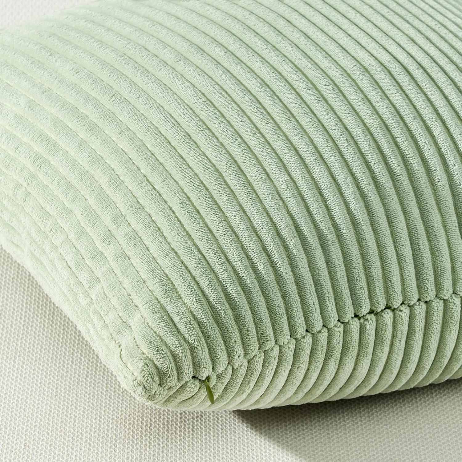 3 Gioia Casa 4-Pack Corduroy Velvet Cushion Covers 45x45cm - Green, 3 of 3