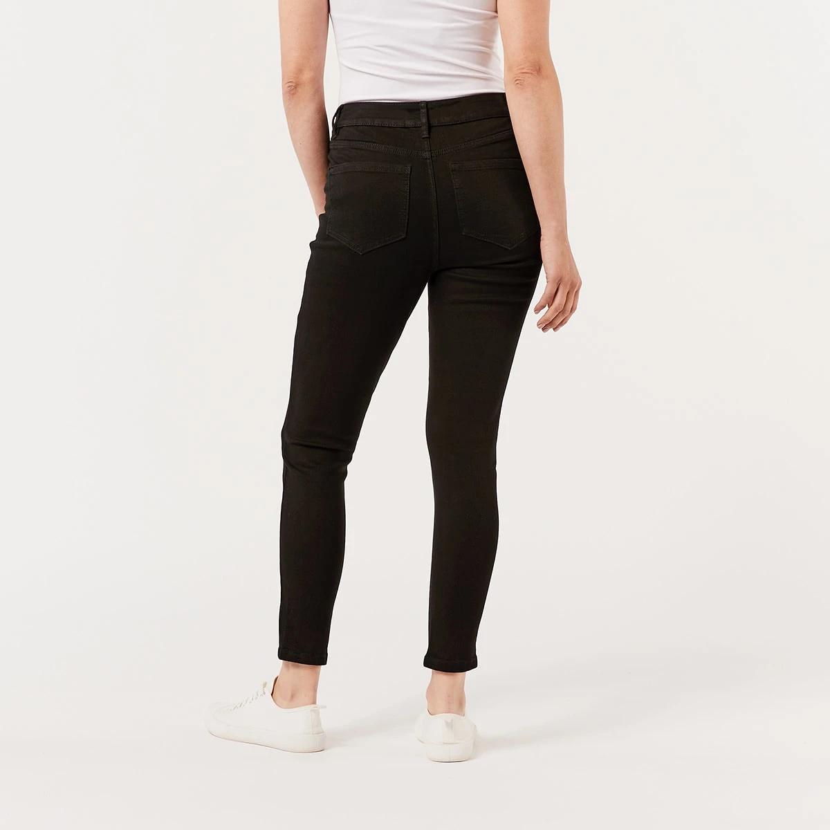 3 High Rise Ankle Length Skinny Jeans Black Wash, 3 of 8