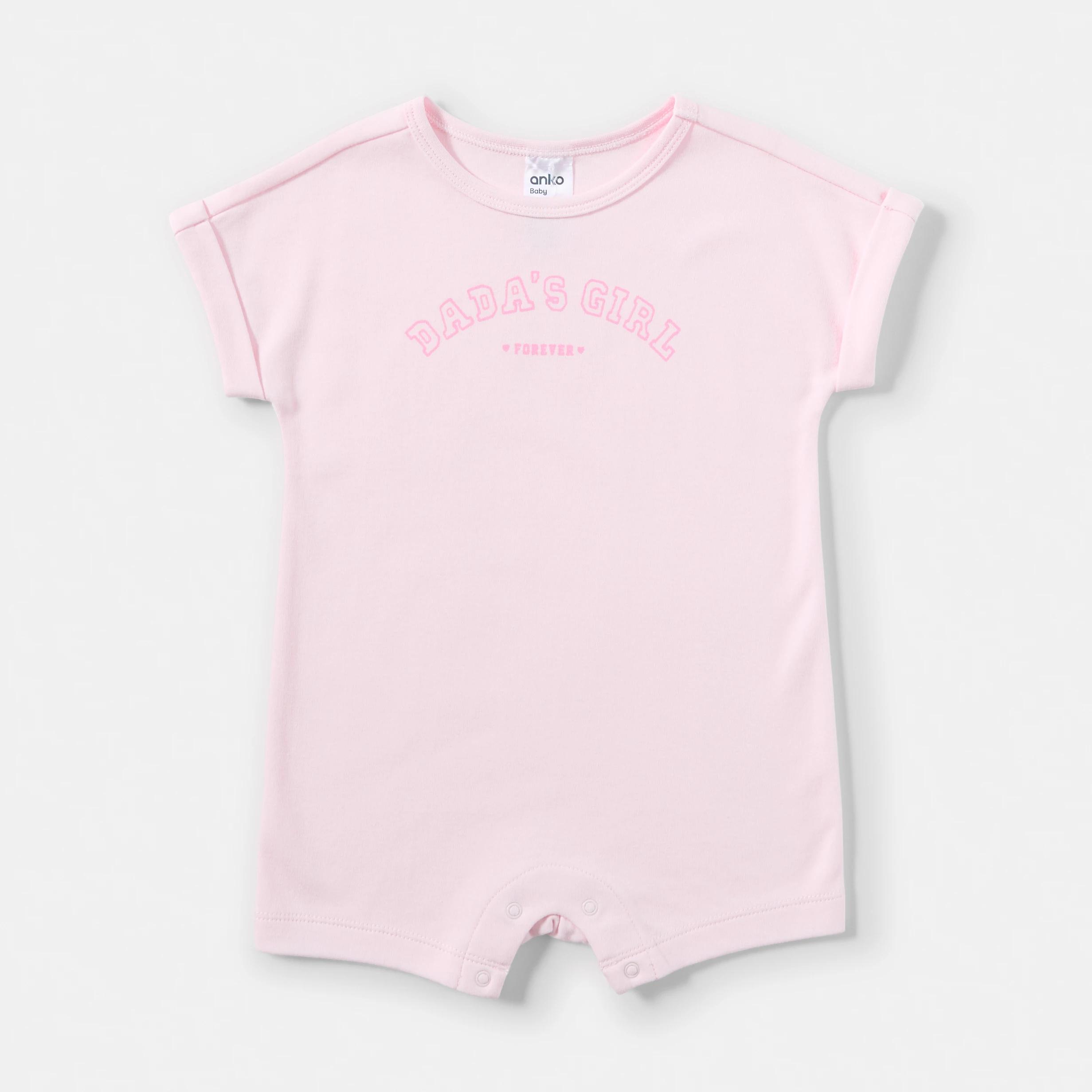 1 Short Sleeve Print Romper BALLERINA SLOGAN, 1 of 3