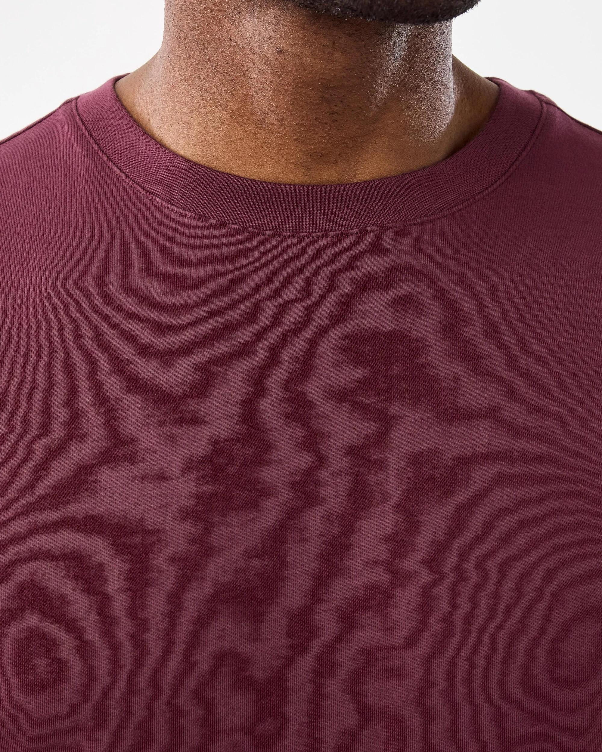 5 Cotton T-shirt Mauve Wine, 5 of 5