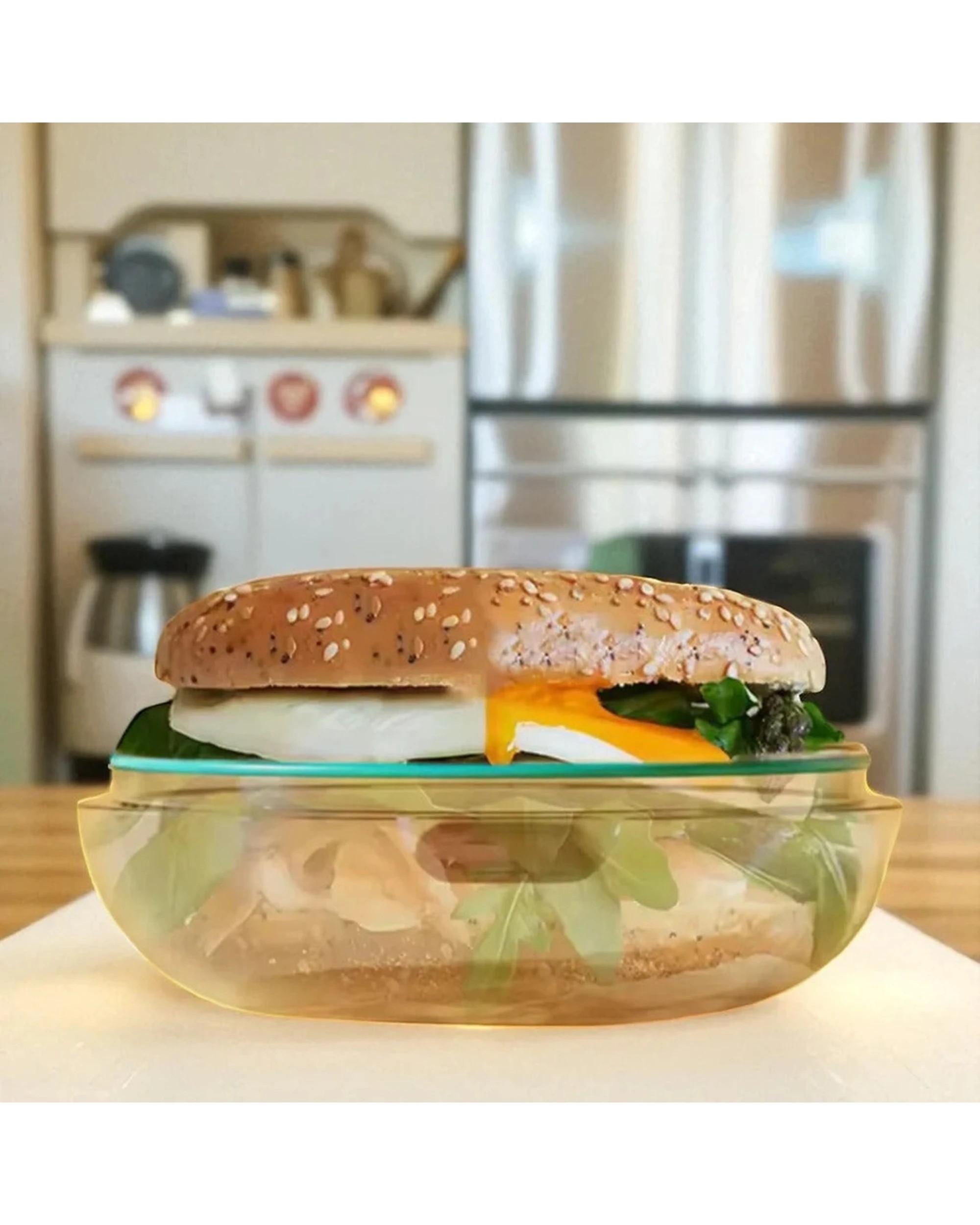 3 Joie Clear Lunch Bagel Box Snap On Lid Microwave Safe Food Container 12.7cm - Clear, 3 of 3