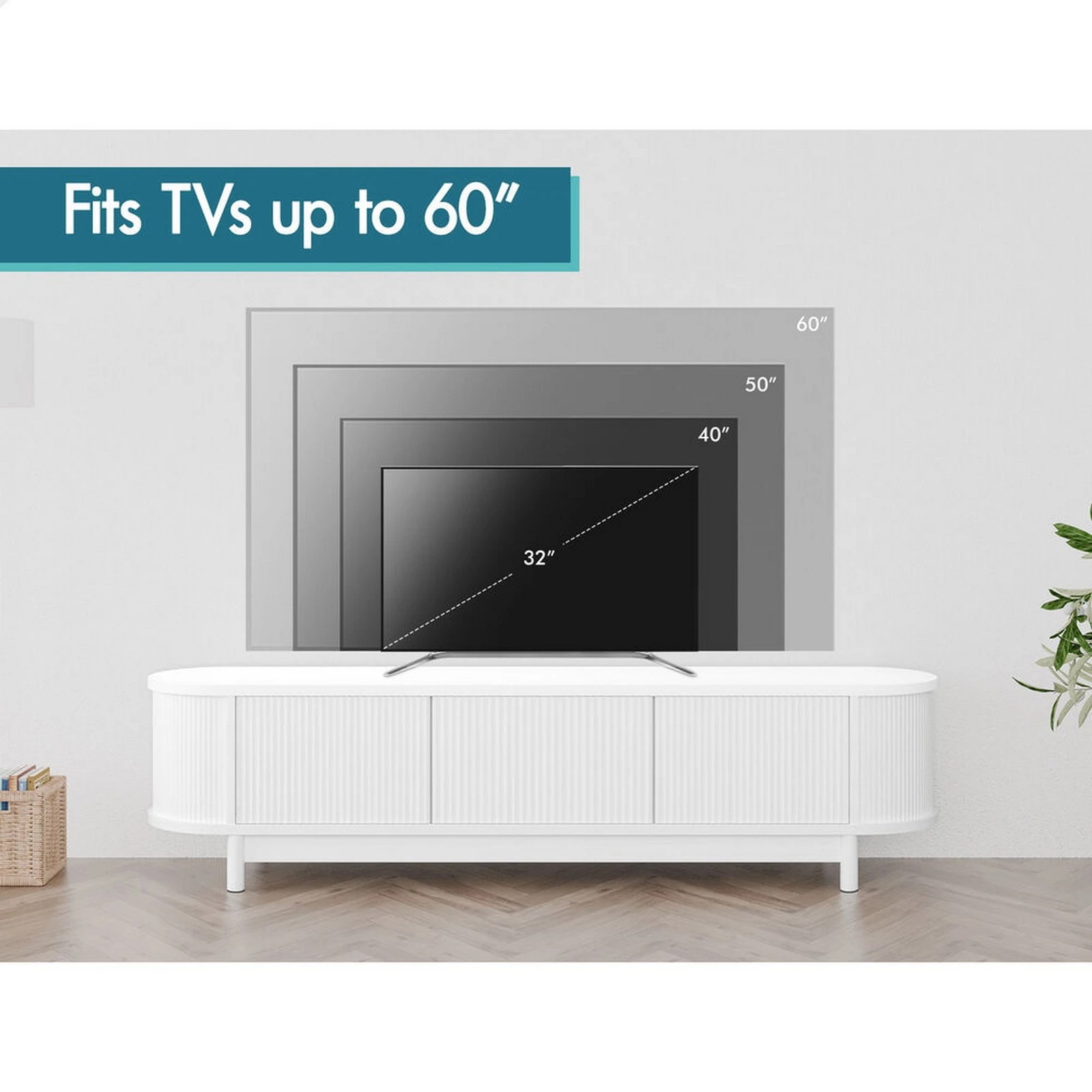 9 Alfordson TV Cabinet Entertainment Unit Stand 160cm Storage Shelf - White, 9 of 10