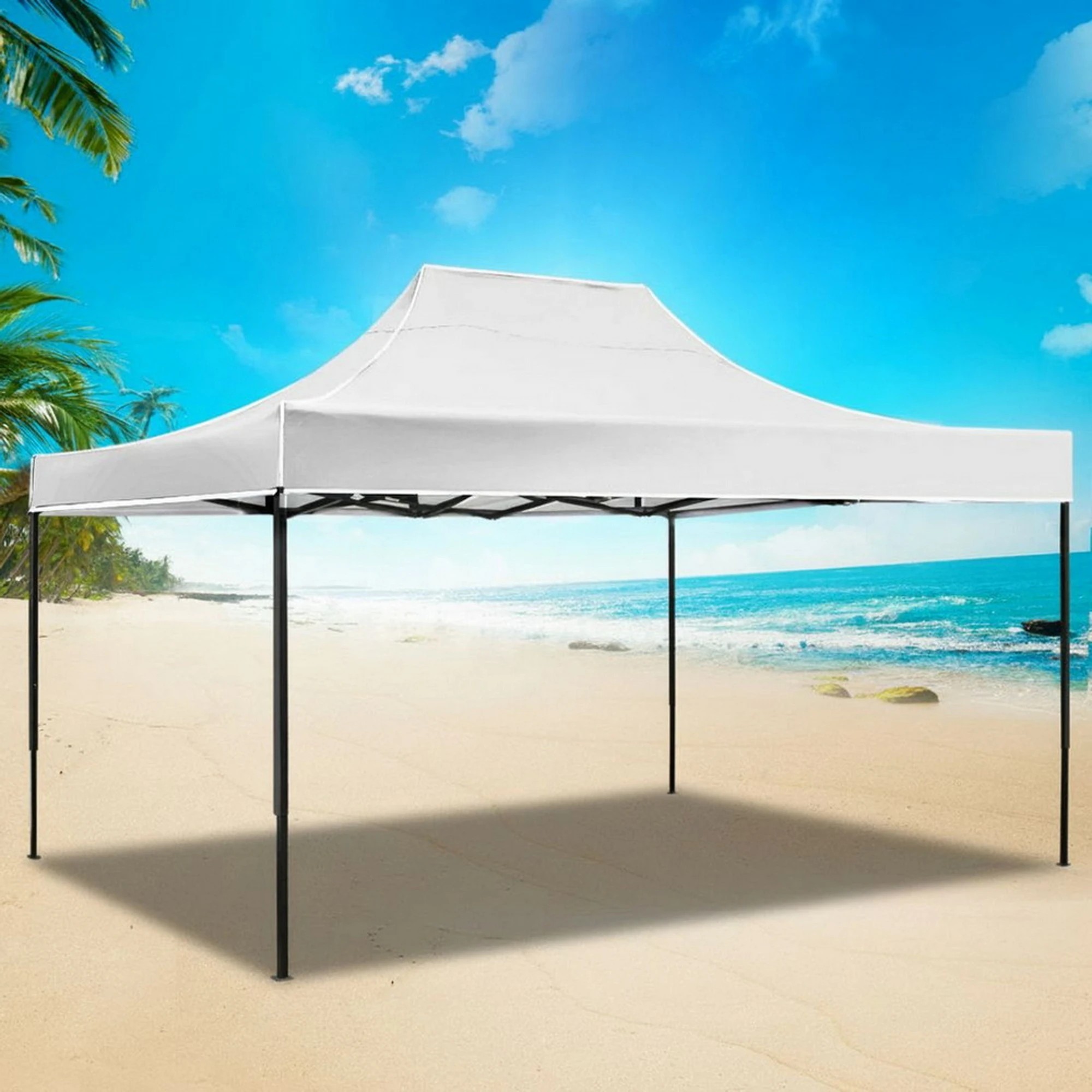 8 Instahut Gazebo Pop Up Marquee  Folding Tent 500D Oxford Fabric - White, 8 of 10