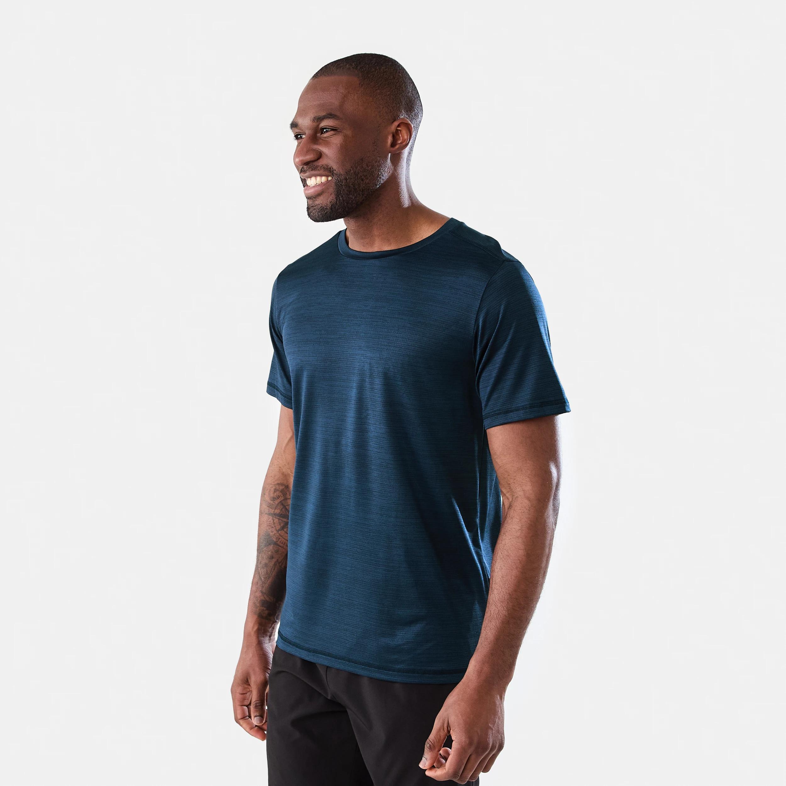 2 Active Mens Crew Neck Cationic T-shirt NAVY BLACK ACT CREW CATIONIC TEE, 2 of 6