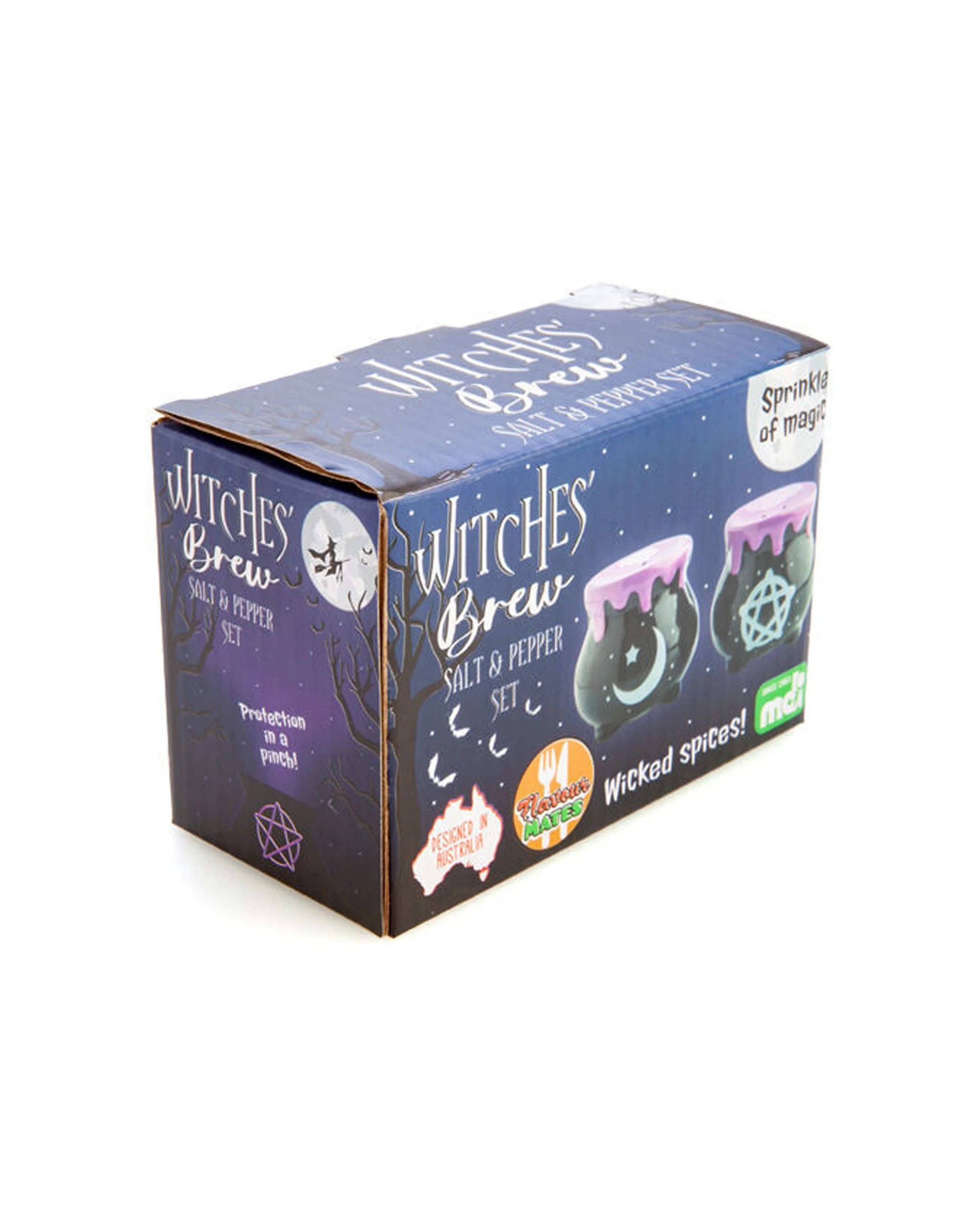 5 Flavour Mates 2pc 3D Salt & Pepper Shaker Duo Set 5.6x5.6x5.6cm Witches Cauldron - Black, 5 of 5