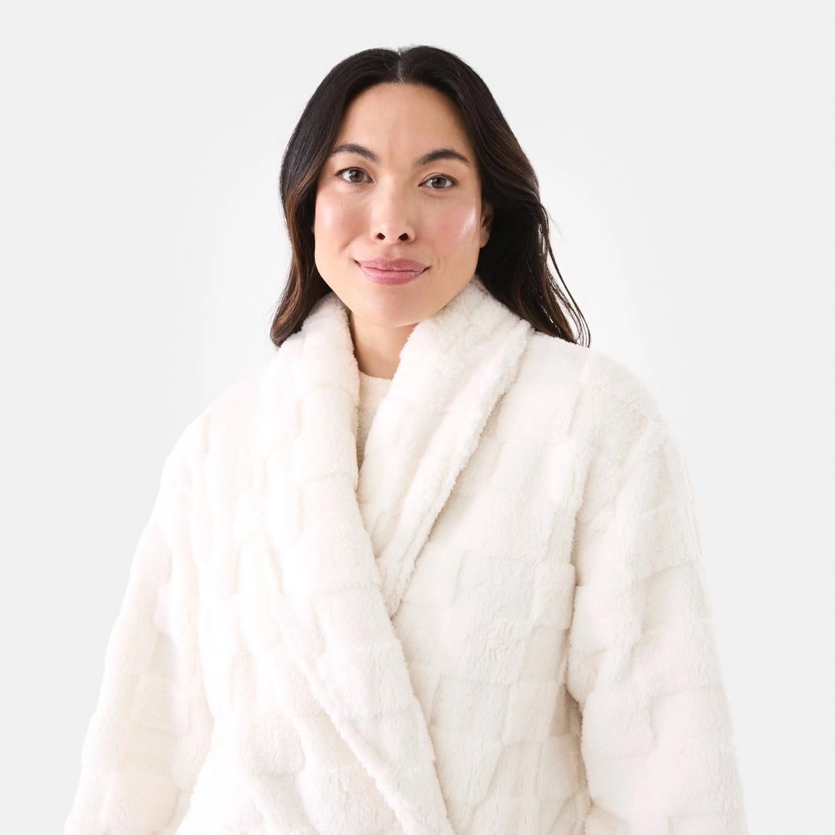 5 Printed Fleece Gown Nat Check, 5 of 8