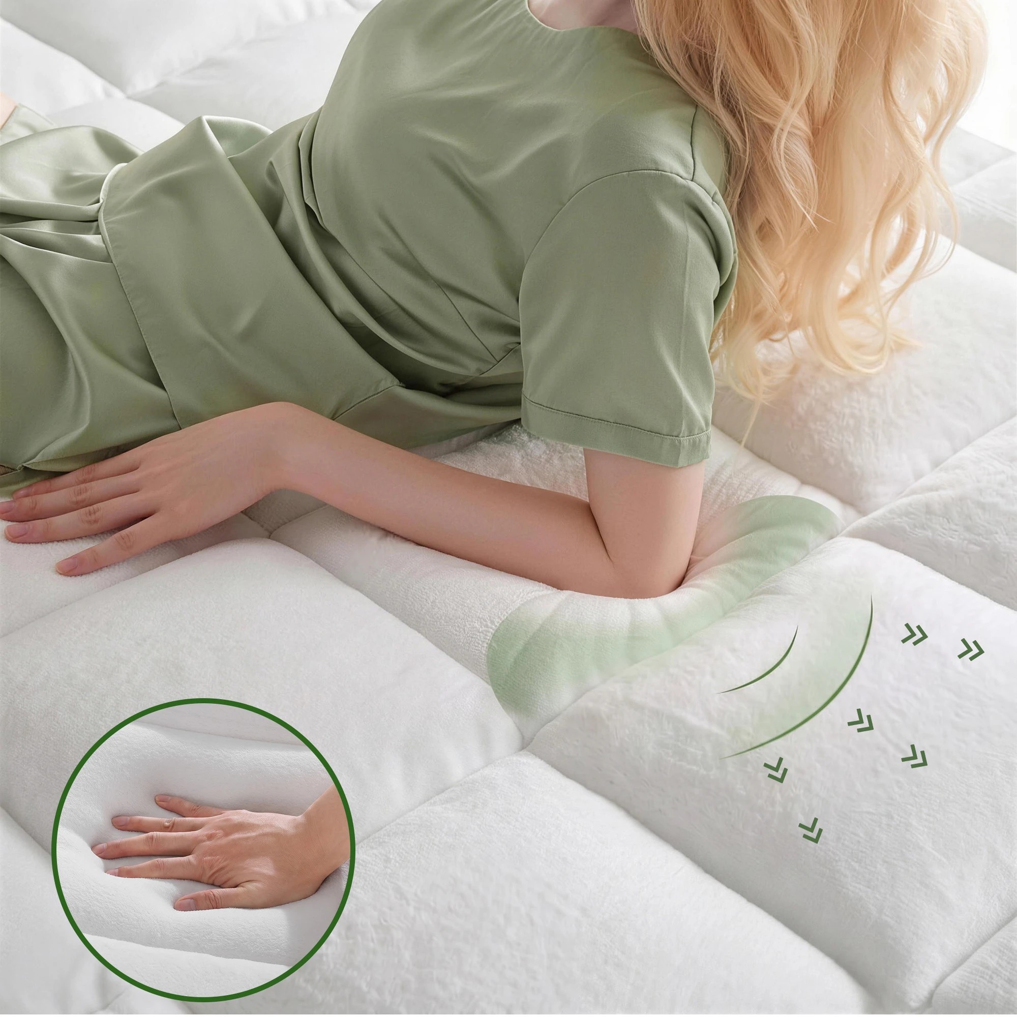 5 Giselle Bedding Mattress Topper 5cm Coral Fleece - Queen Bed - White, 5 of 9