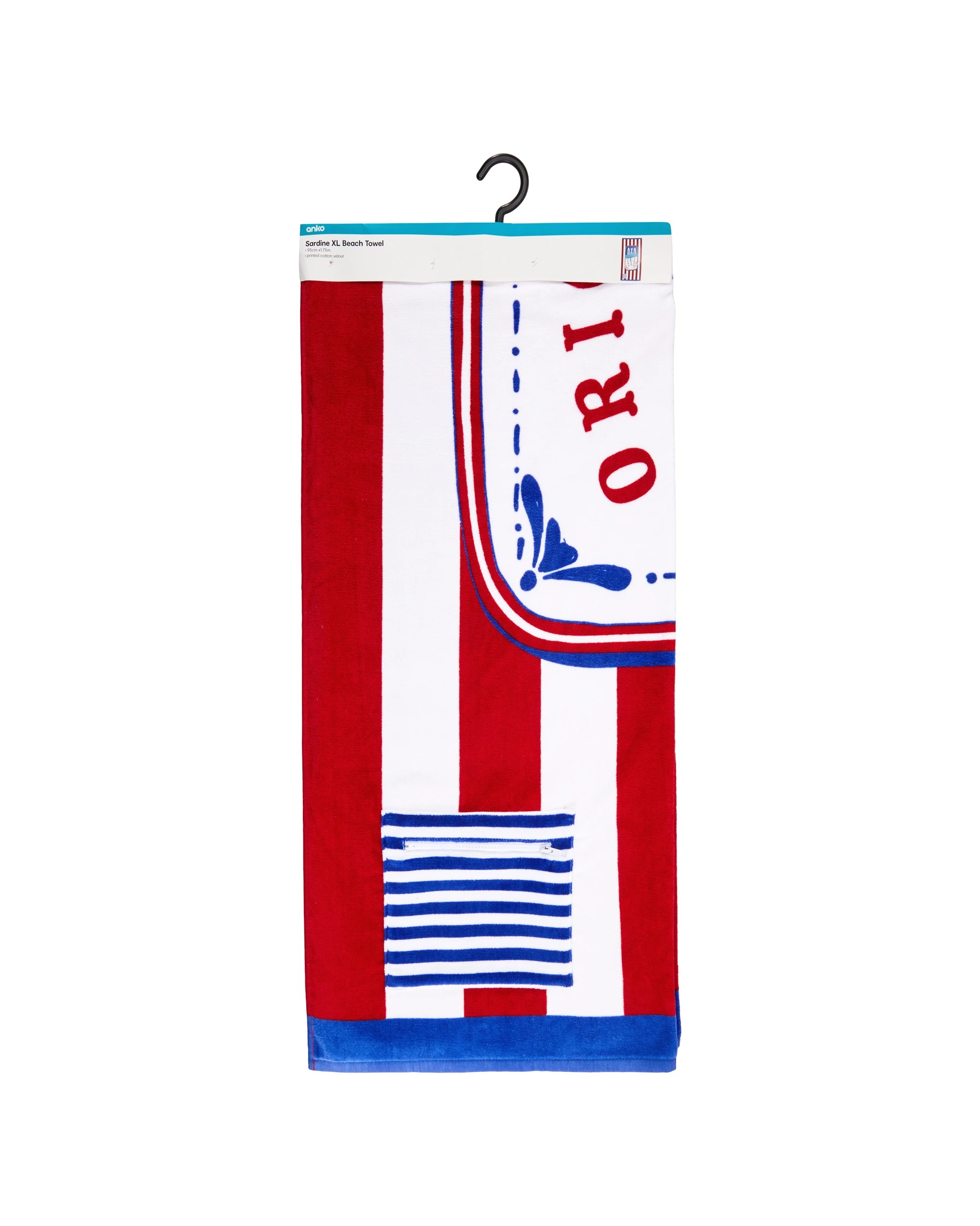 6 Sardine XL Cotton Velour Beach Towel, 6 of 6