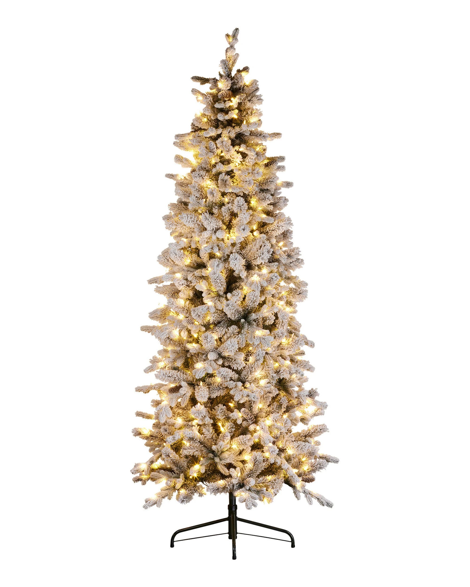 1 Christabelle Snowy Dorchester Pencil 2.3m 7.5ft Christmas Tree Pine Cone LED, 1 of 6