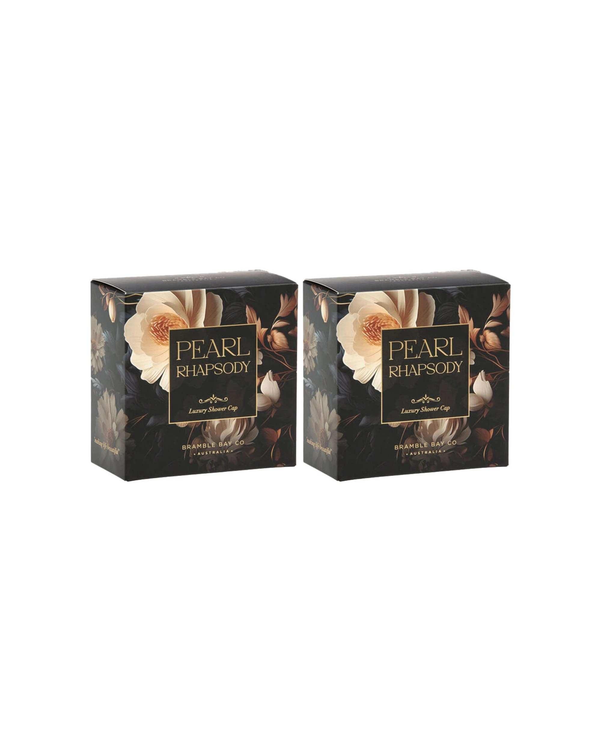 1 Bramble Bay 2PK Vintage Floriade Pearl Rhapsody Shower Cap Reusable - Multi, 1 of 3