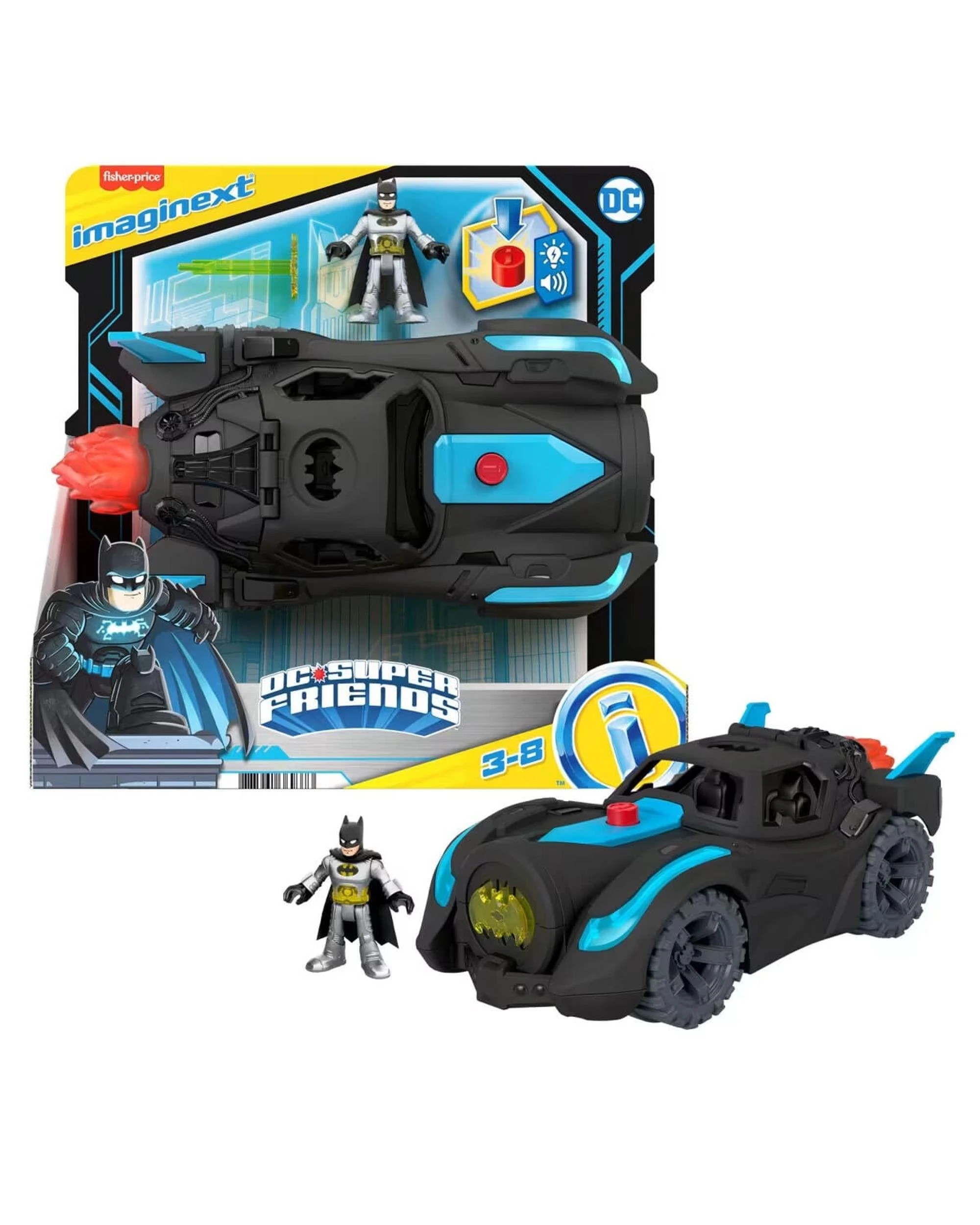 1 Fisher-Price Imaginext DC Super Friends Lights and Sounds Batmobile, 1 of 6