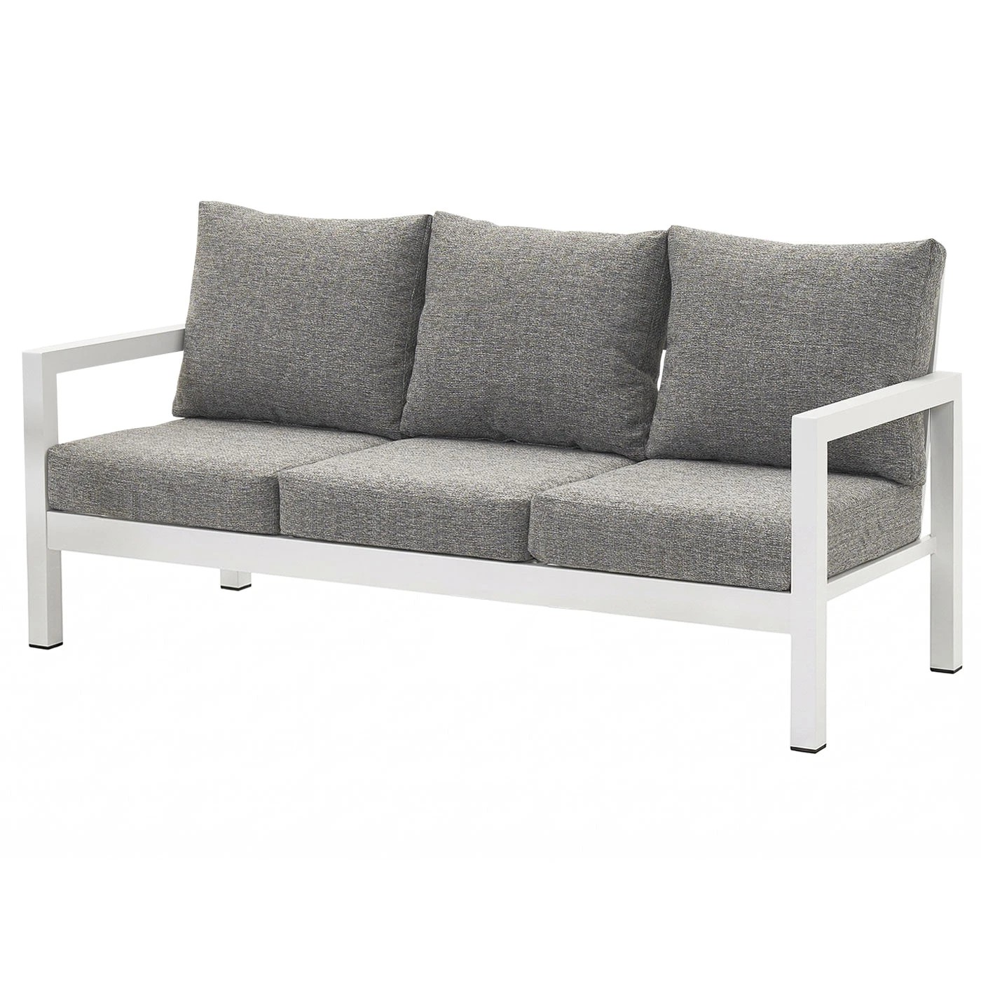3 Moda Living Manly 3+2 Seater White Aluminium Sofa Lounge Suite Set - Textured Grey Cushions - White, 3 of 10