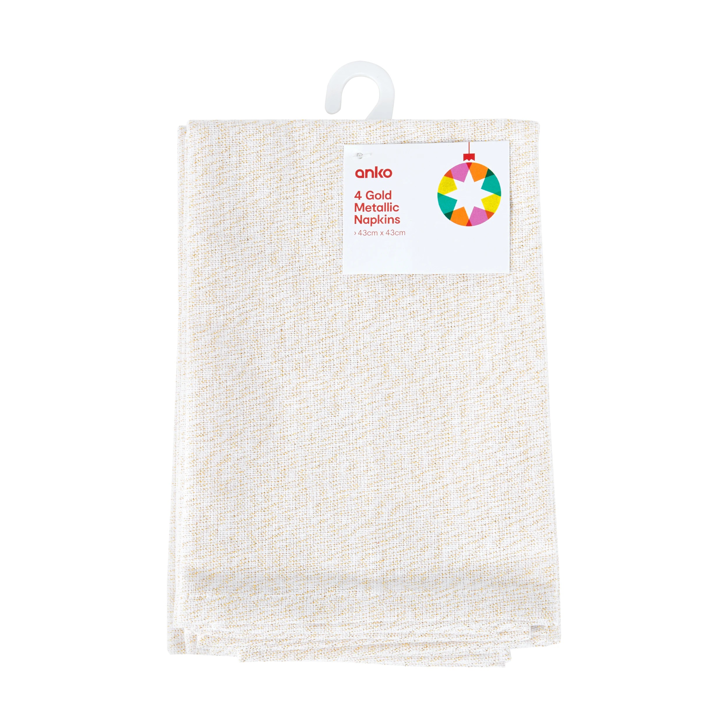 4 4 Pack Gold Look Metallic Napkins, 4 of 4