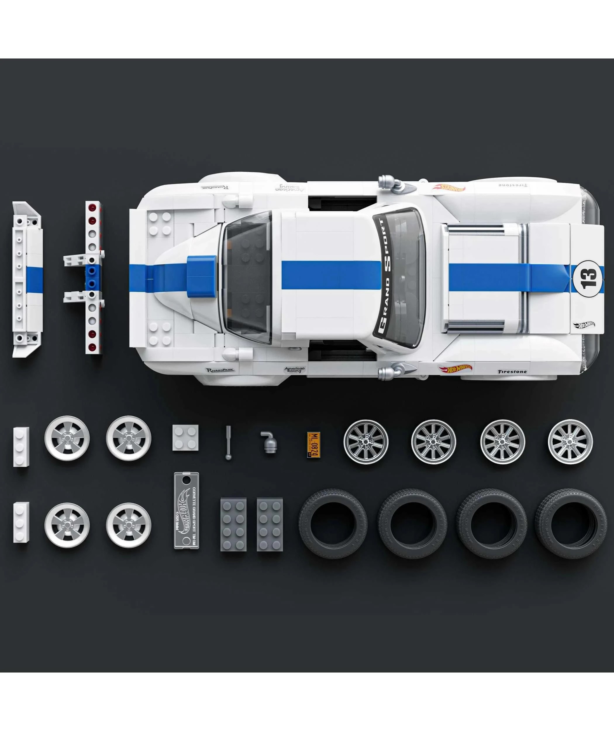 4 Mattel Brick Shop Hot Wheels Corvette Grand Sport Building Toy Kit - Multi, 4 of 6