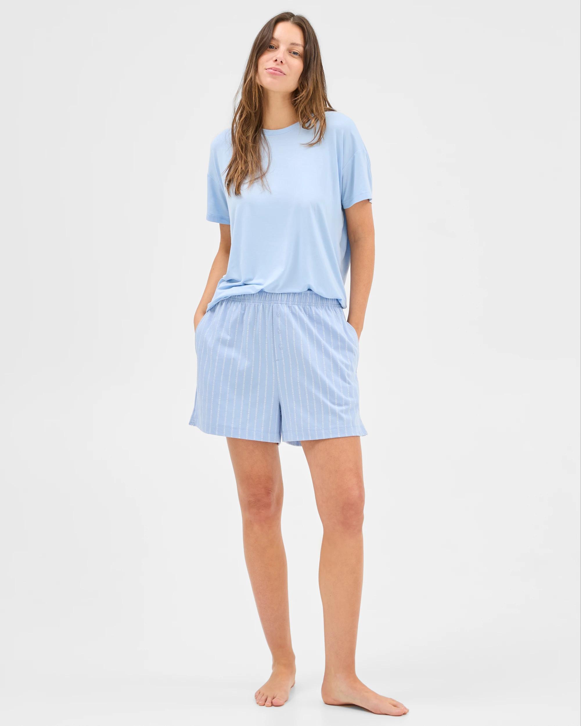 2 Target Australian Cotton Jersey Sleep Boxer Shorts BLUE / STRIPE, 2 of 5