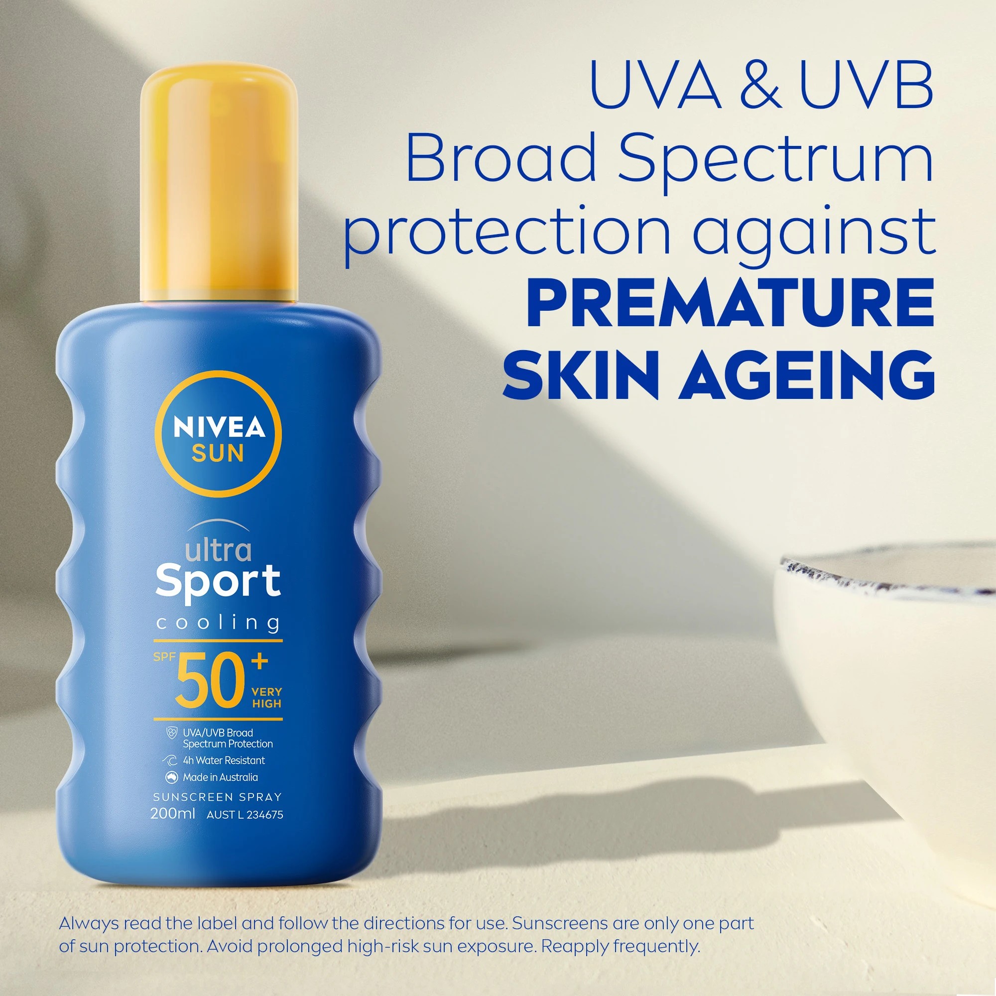 4 NIVEA Sun Ultra Sport Cooling SPF50+ Sunscreen Spray 200ml, 4 of 7