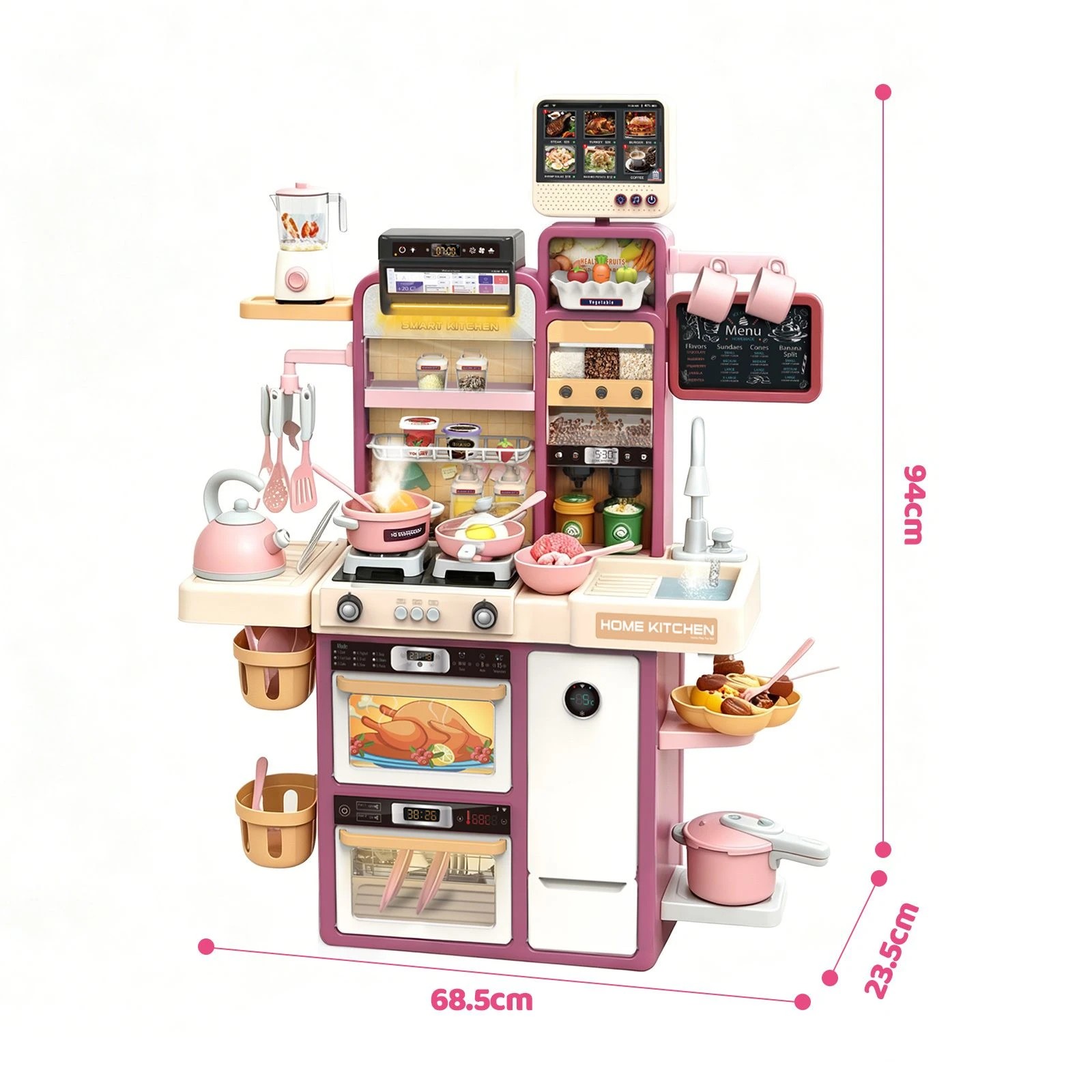 3 Ausway Educational Kids Play Kitchen Learning Toys Set with Steam Stove, 3 of 7