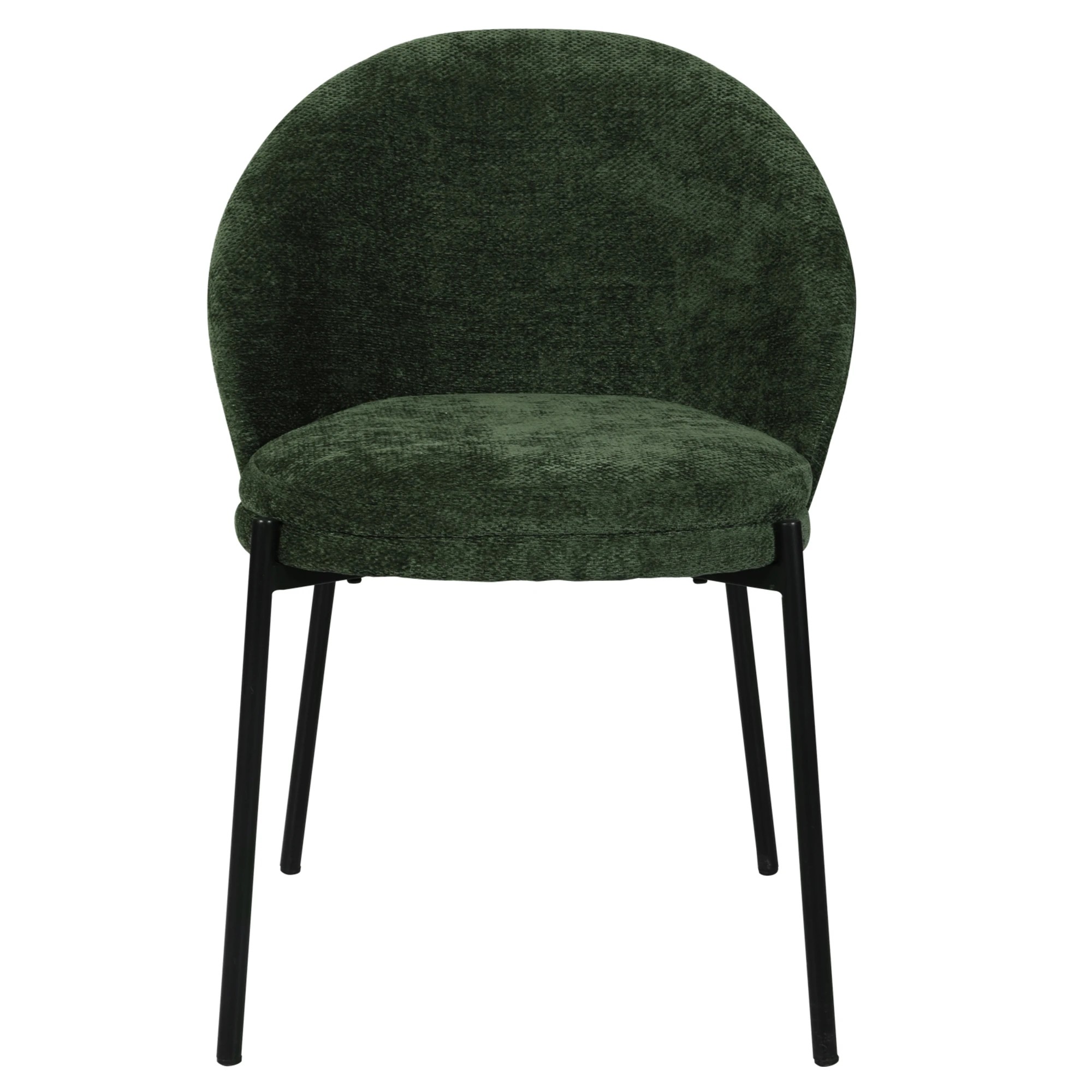 2 Levede 2x Dining Chairs Soft Padded Cotton-Linen Seat Metal Legs Olive - Green, 2 of 8